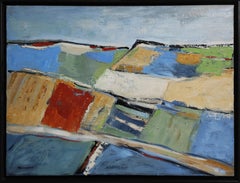 Les parcelles, Abstract Landscape, Countryside, Contemporary, Oil, Modern French