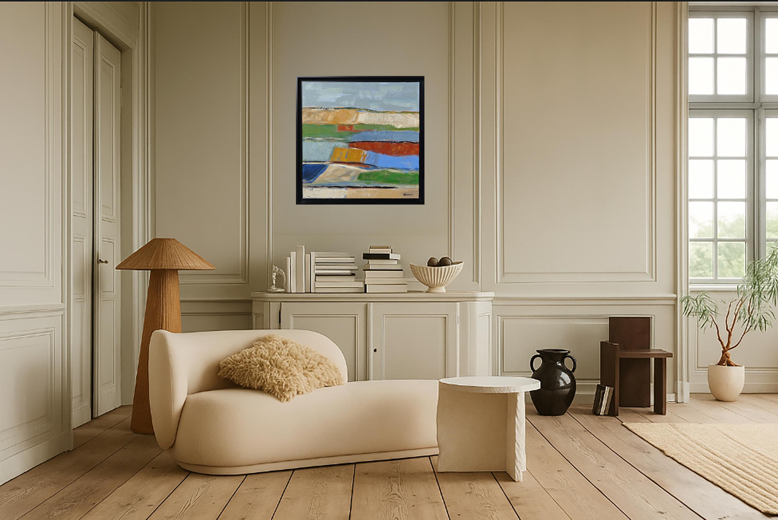 Les saisons 2, abstract lanscape, oil, expressionism, multicolor, french, modern For Sale 8