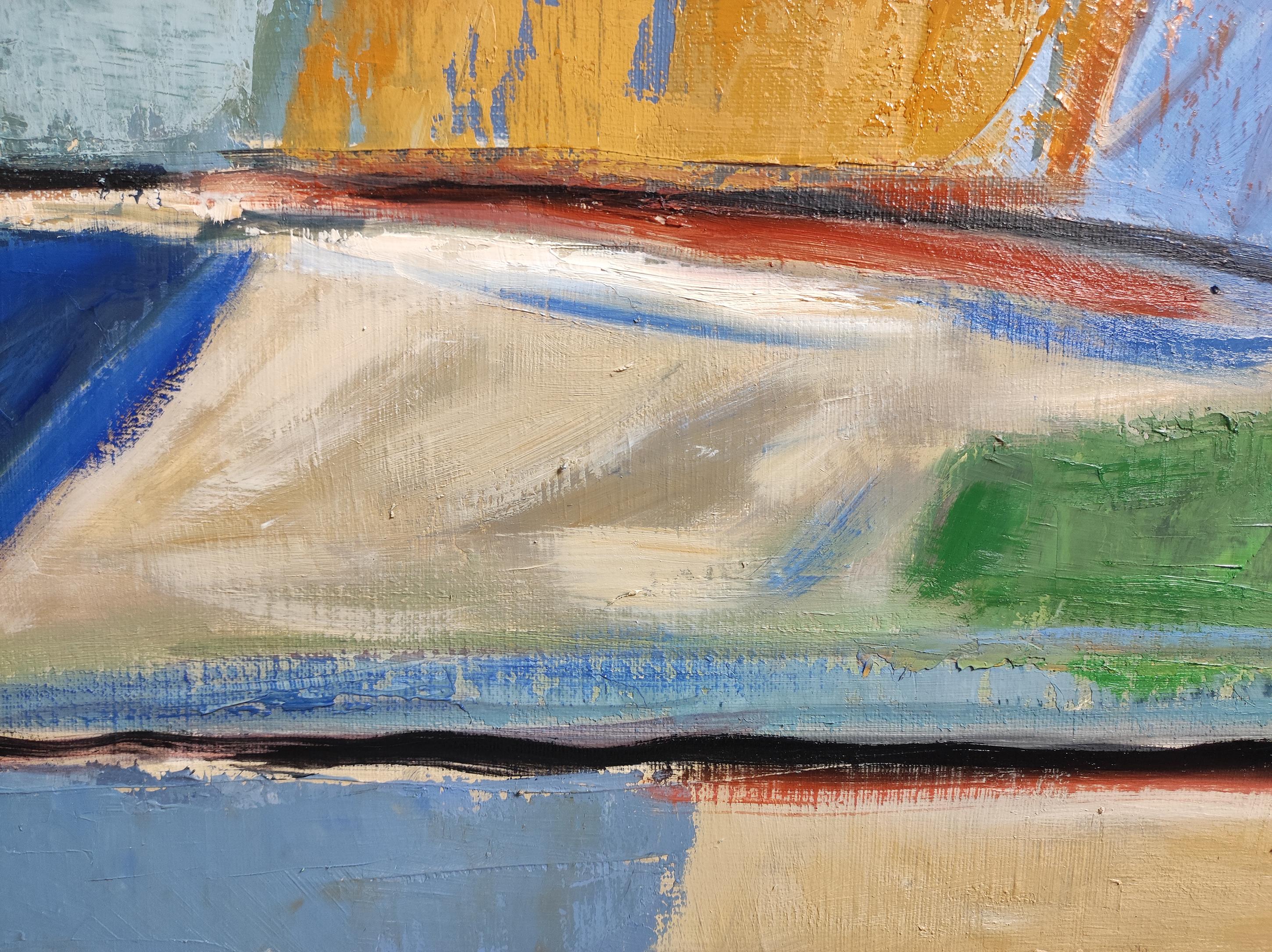 Les saisons 2, abstrakte Landschaft, Öl, Expressionismus, Multicolor, Französisch, Moderne im Angebot 2