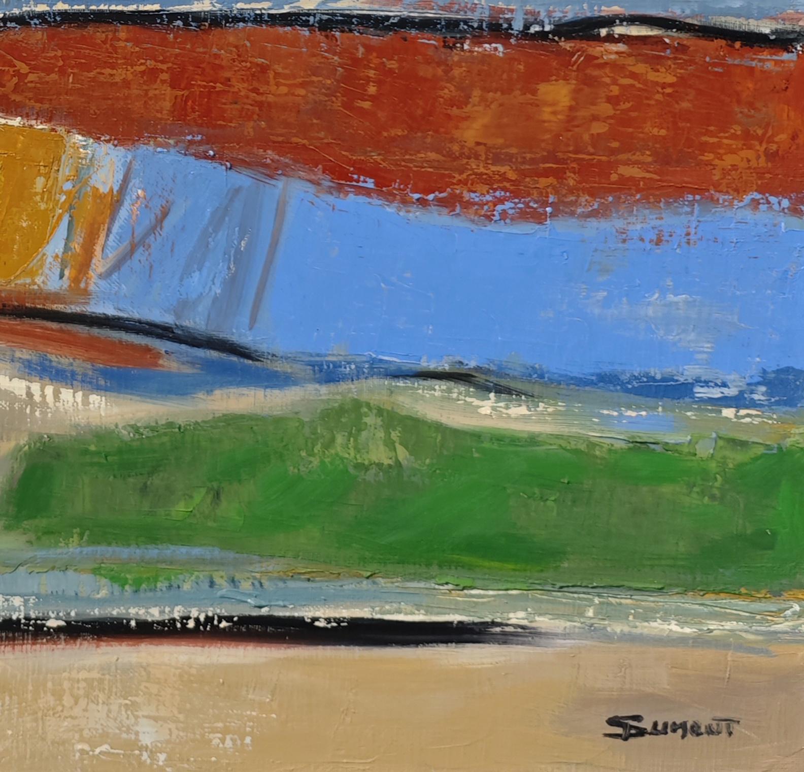 Les saisons 2, abstract lanscape, oil, expressionism, multicolor, french, modern For Sale 4