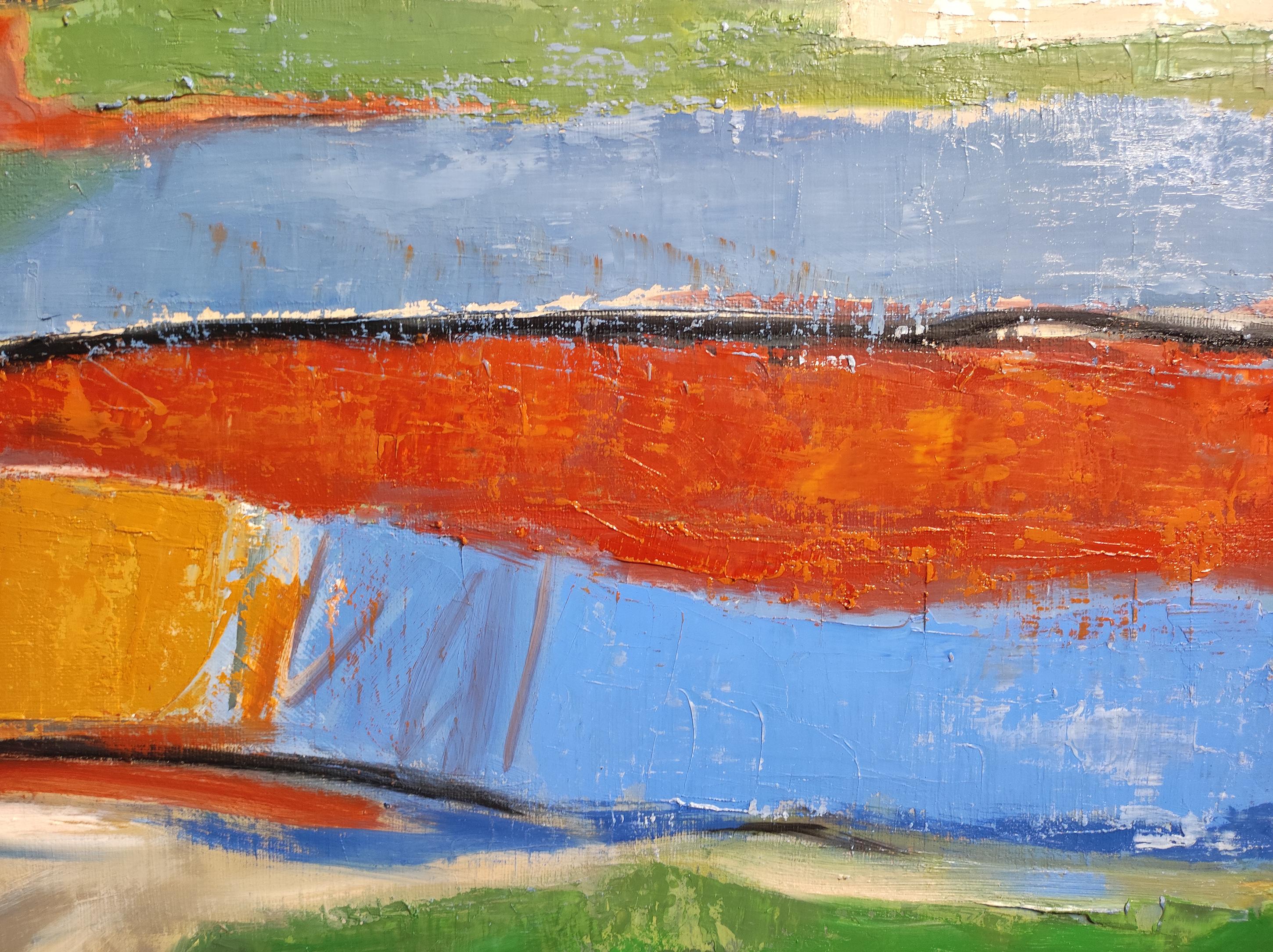 Les saisons 2, abstrakte Landschaft, Öl, Expressionismus, Multicolor, Französisch, Moderne im Angebot 5