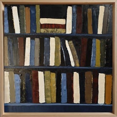 Les veilleurs d'ombre- Textured Oil Painting, Geometric, Abstract Library
