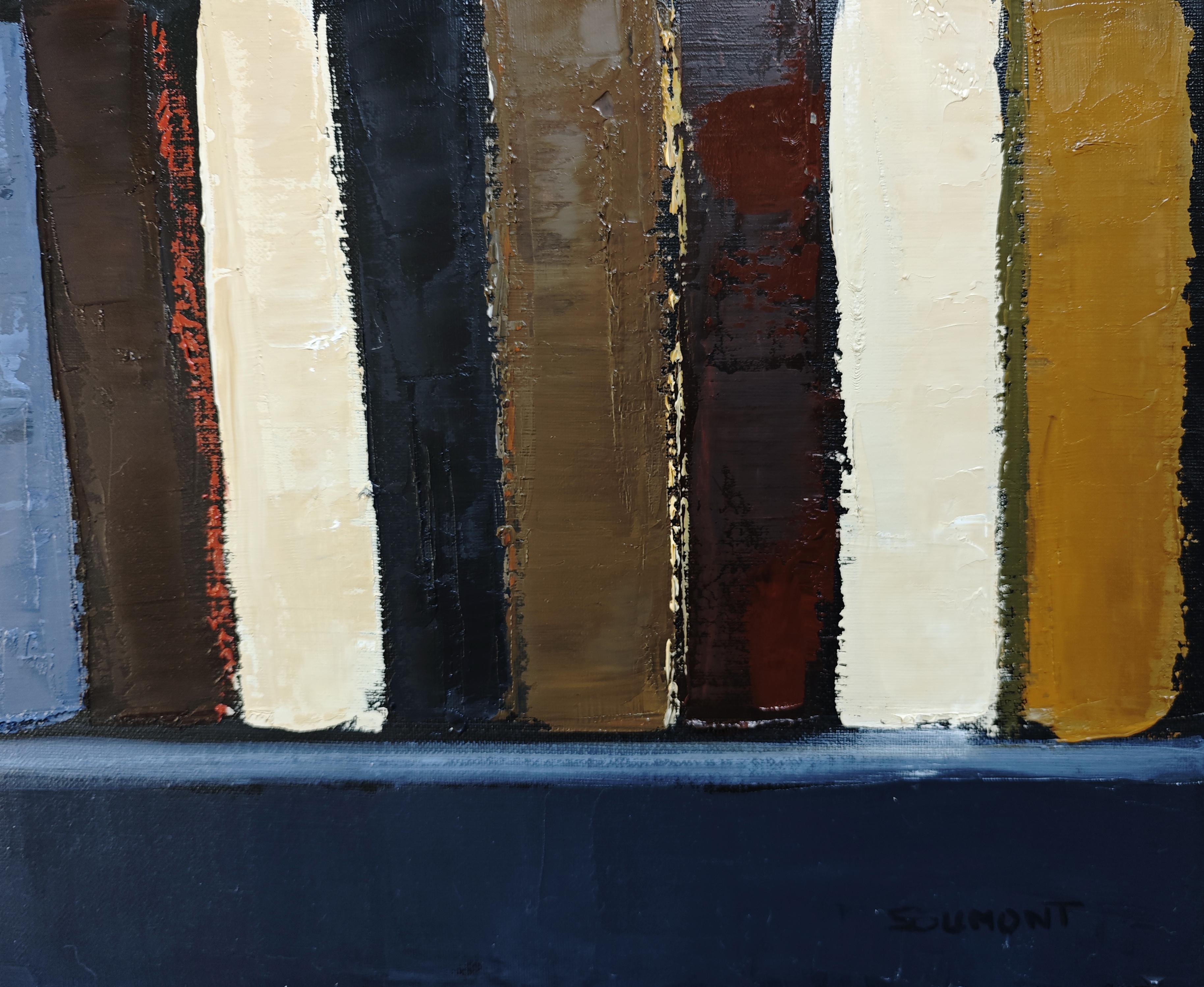 Créée par un artiste français contemporain reconnu pour son approche raffinée de la matière et de l'abstraction, cette peinture reflète une exploration profonde de la mémoire, du silence et du temps à travers le langage de la texture. Ancré dans les