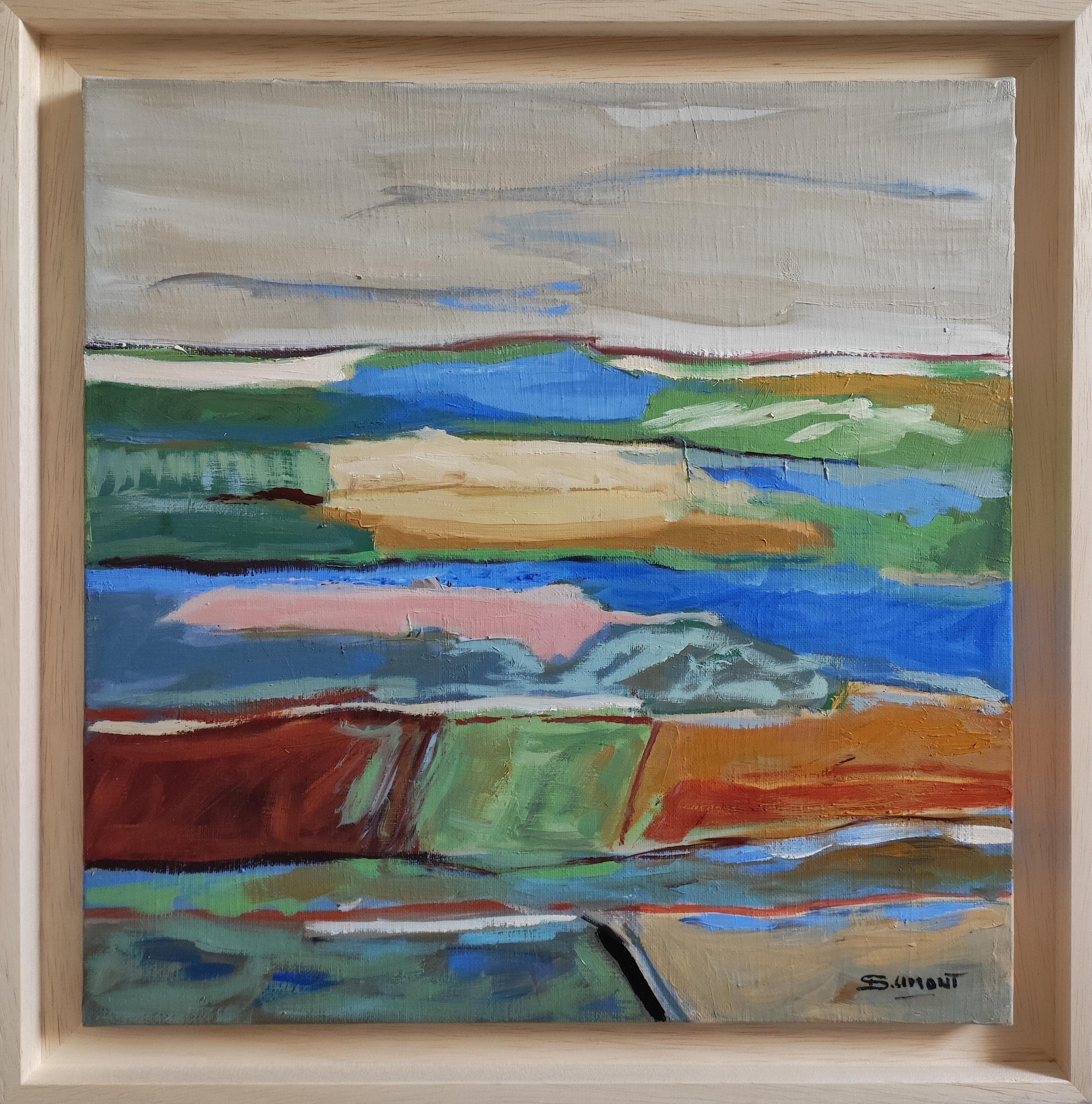 L'Eveil du printemps Paesaggio, Olio, Espressionismo, Multicolore, Francese, Astratto in vendita 6