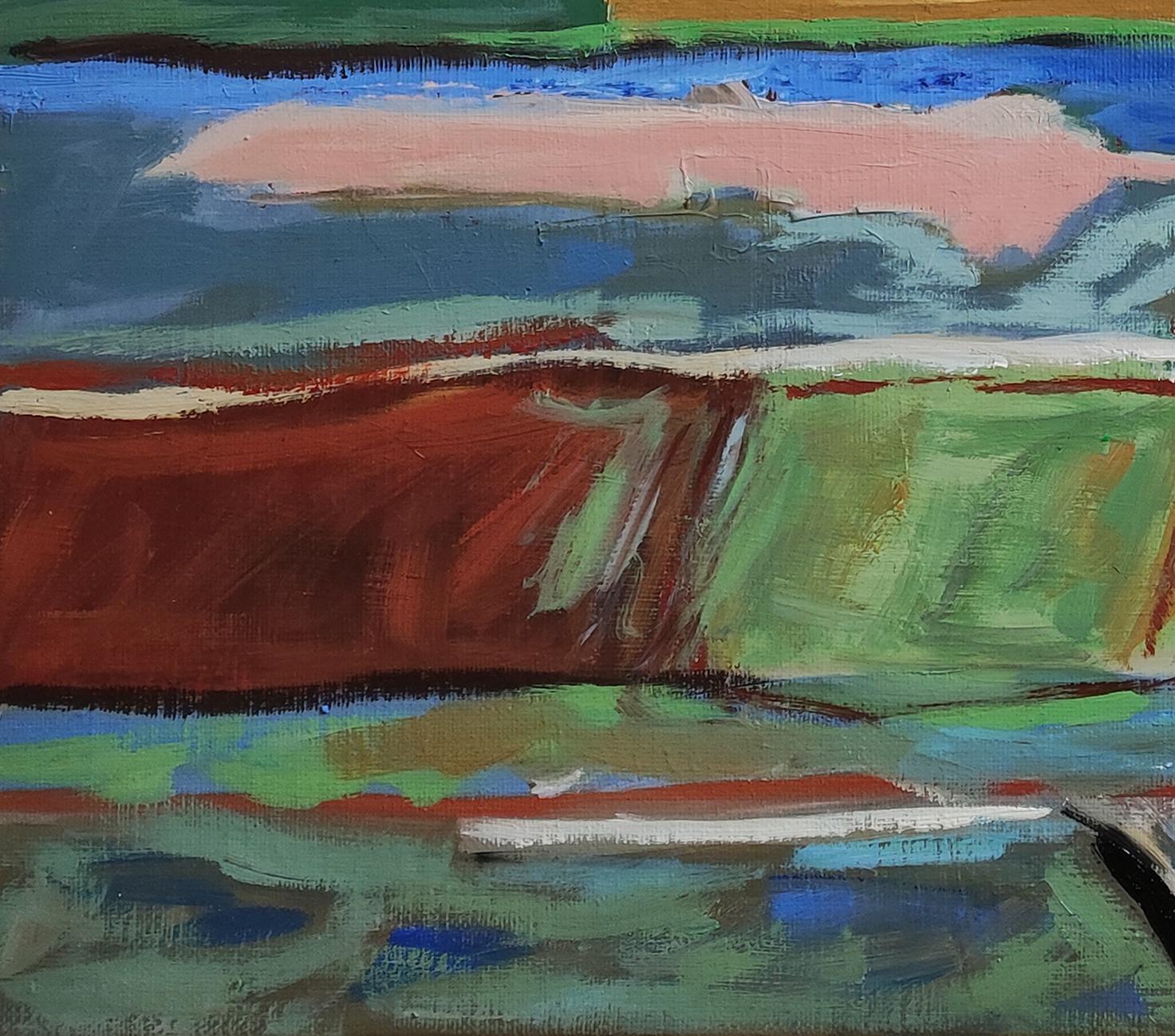 L'Eveil du printemps Paesaggio, Olio, Espressionismo, Multicolore, Francese, Astratto in vendita 2