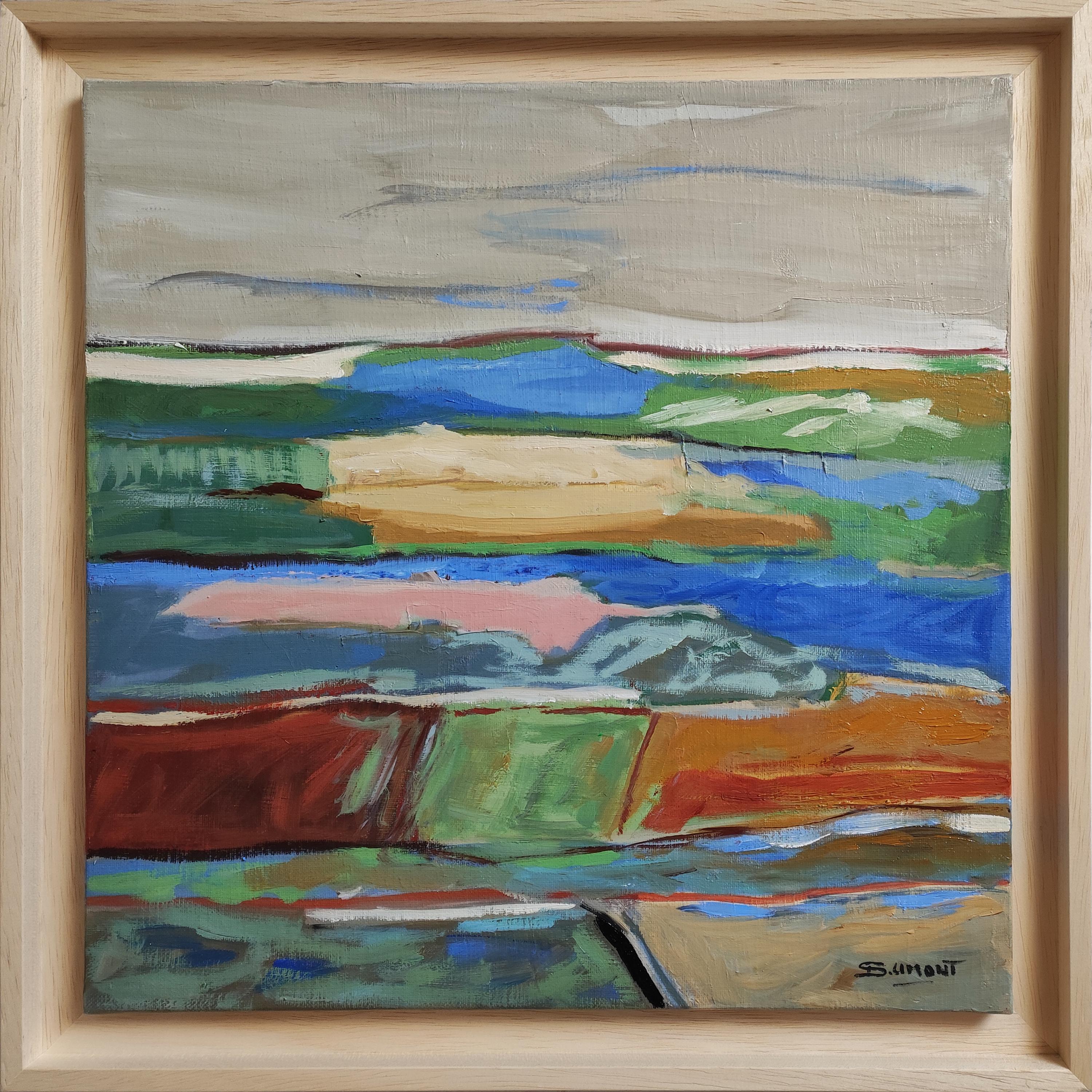 L'Eveil du printemps Paesaggio, Olio, Espressionismo, Multicolore, Francese, Astratto - Painting di SOPHIE DUMONT