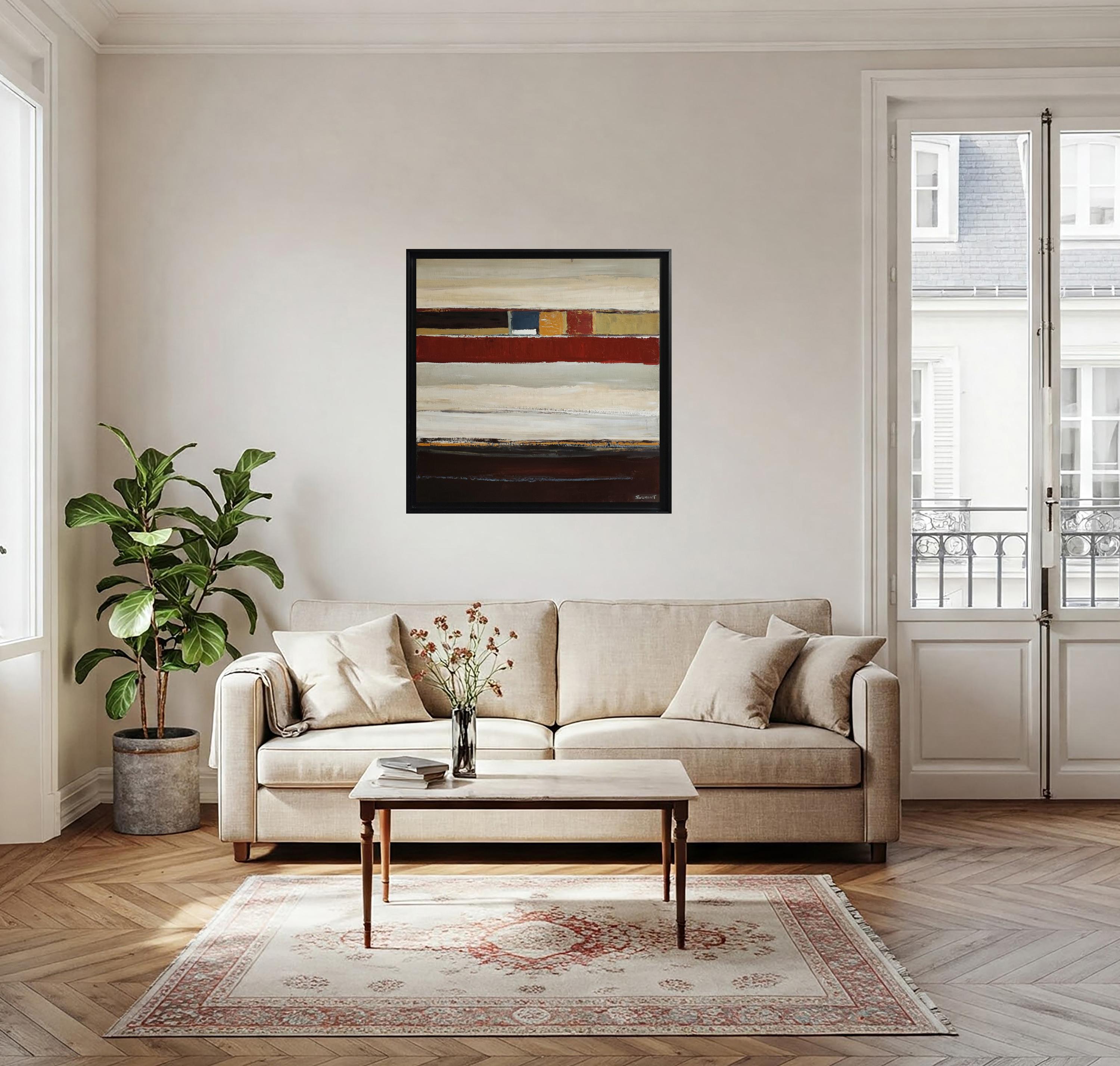 L'Harmonie des espaces, Paesaggio astratto, olio su tela, Espressionismo francese in vendita 1