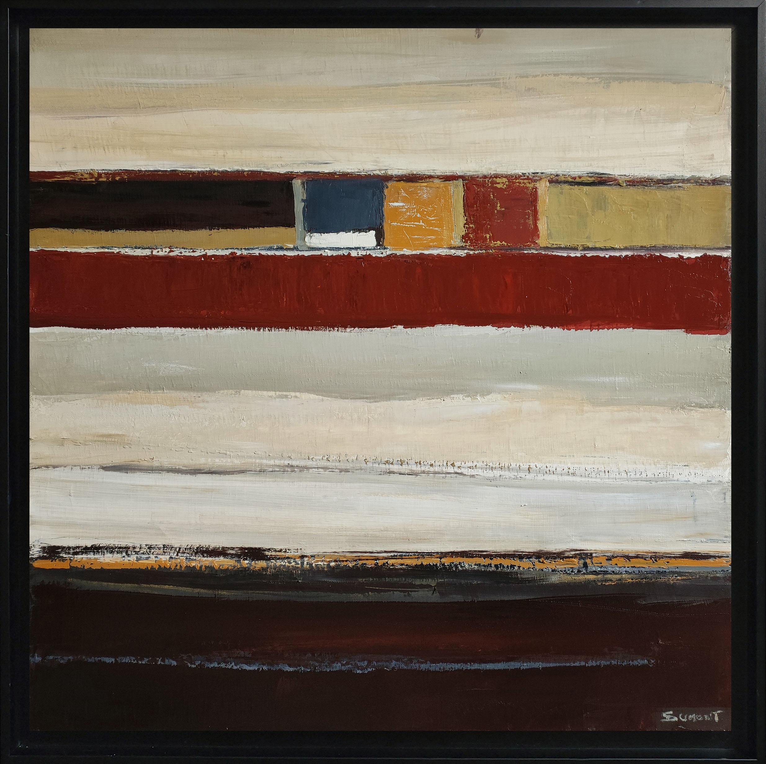 Abstract Painting di SOPHIE DUMONT - L'Harmonie des espaces, Paesaggio astratto, olio su tela, Espressionismo francese