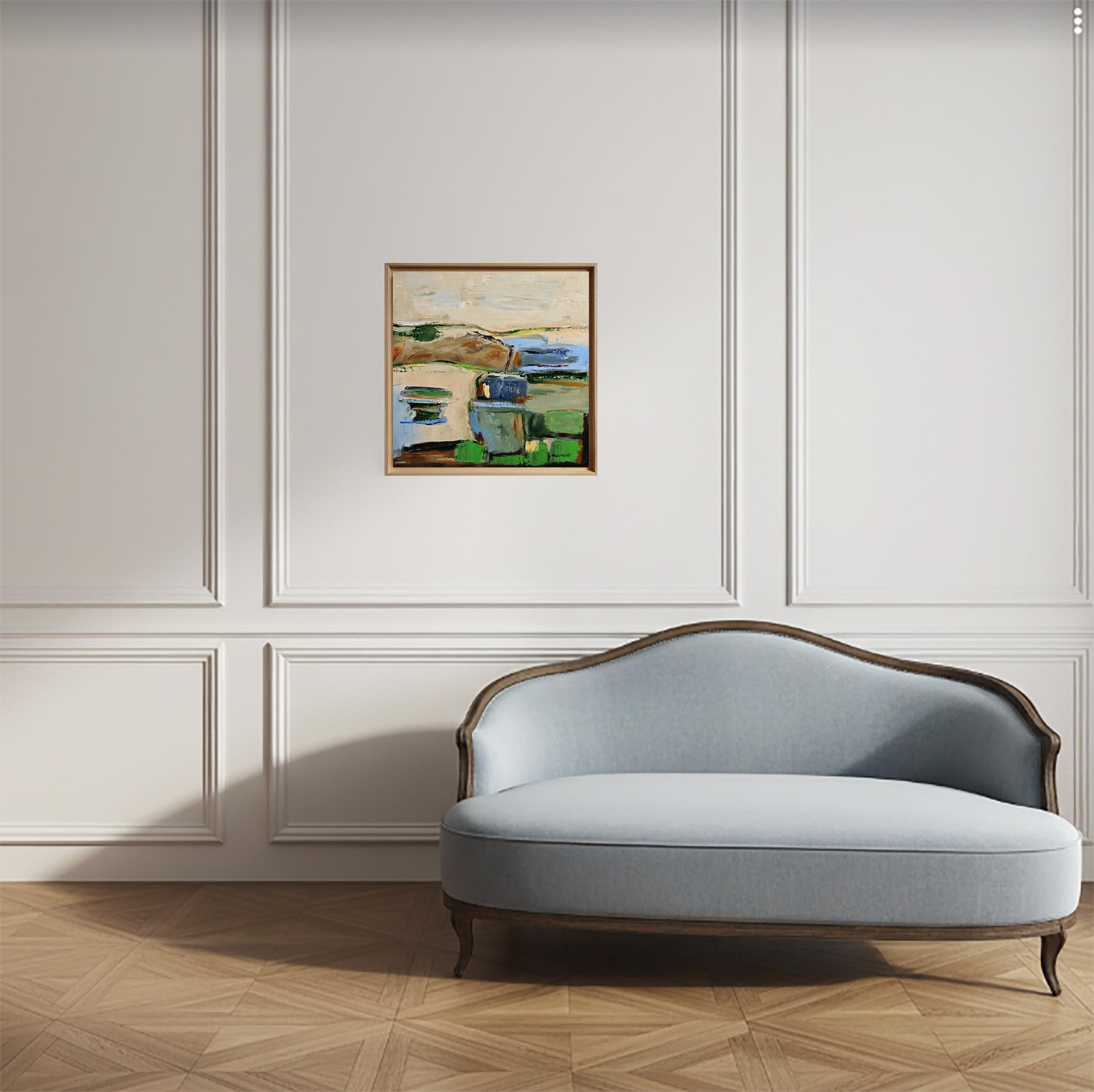 Light of the Hills– Original Textured Abstract landscape , Oil, Contemporary For Sale 5