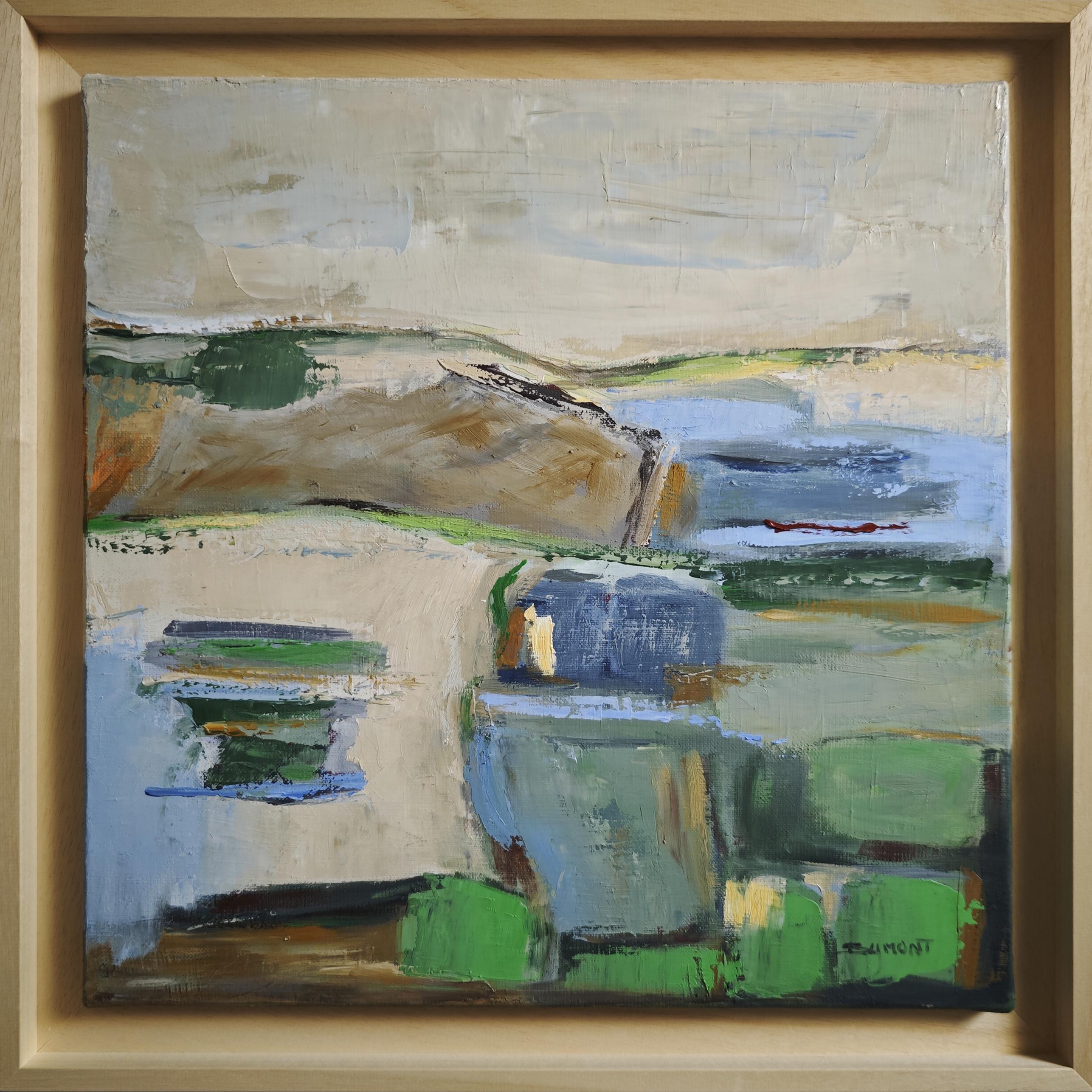 Light of the Hills– Original Textured Abstract landscape , Oil, Contemporary