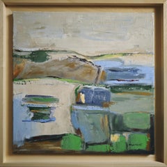 Light of the Hills– Original Textured Abstract landscape , Oil, Contemporary