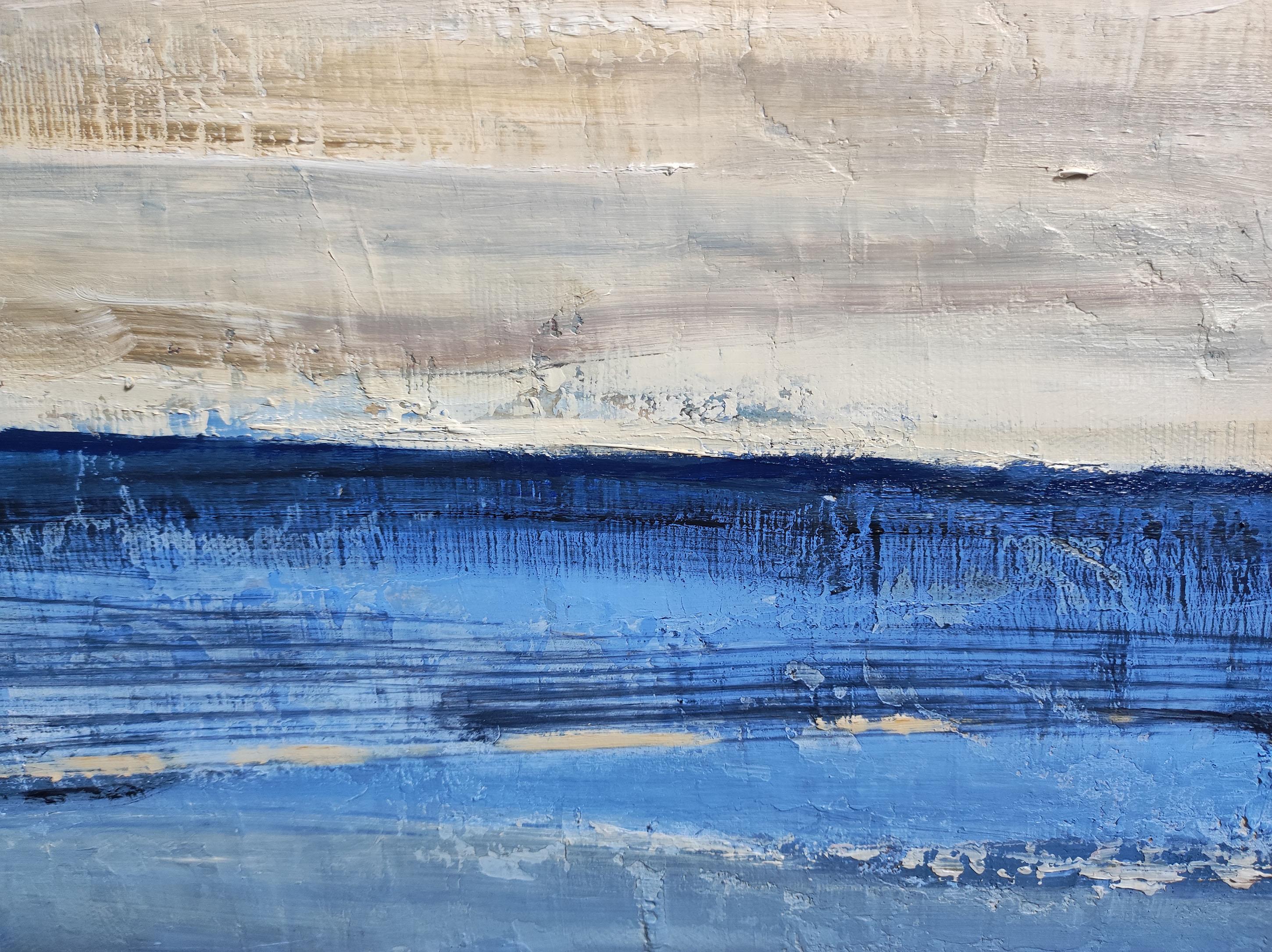 Luce della riva, paesaggio astratto, espressionismo, mare, francese, moderno in vendita 6