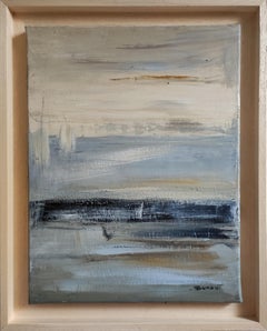 Ligne de passage, Abstract Seaside, Contemporary, Oil on canvas, French, framed