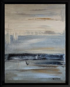 Ligne de passage, Abstract Seaside, Contemporary, Oil on canvas, French, framed