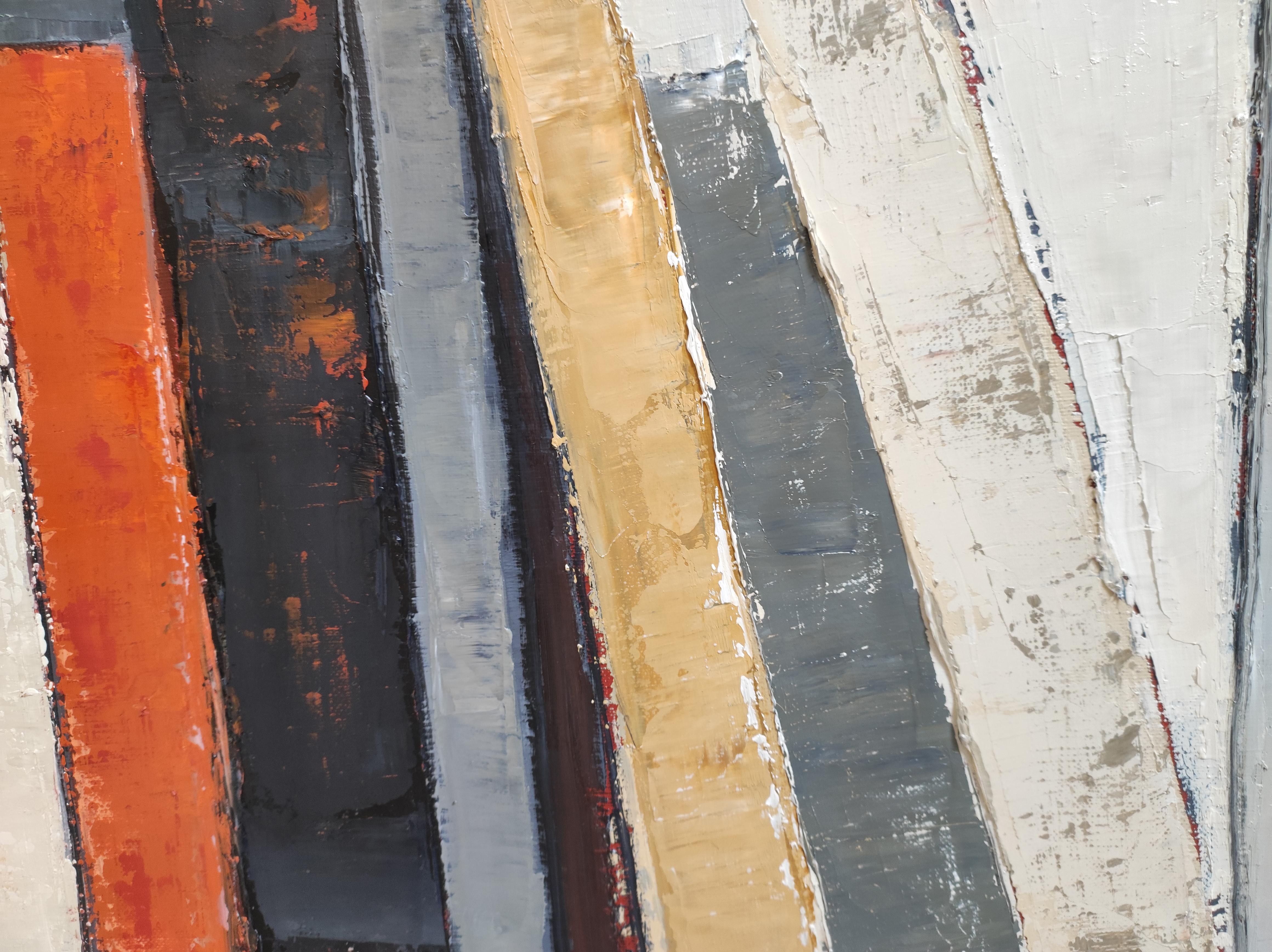 Lignes de pensée, Abstract, Black Library, Expressionism Contemporary, Oil For Sale 7