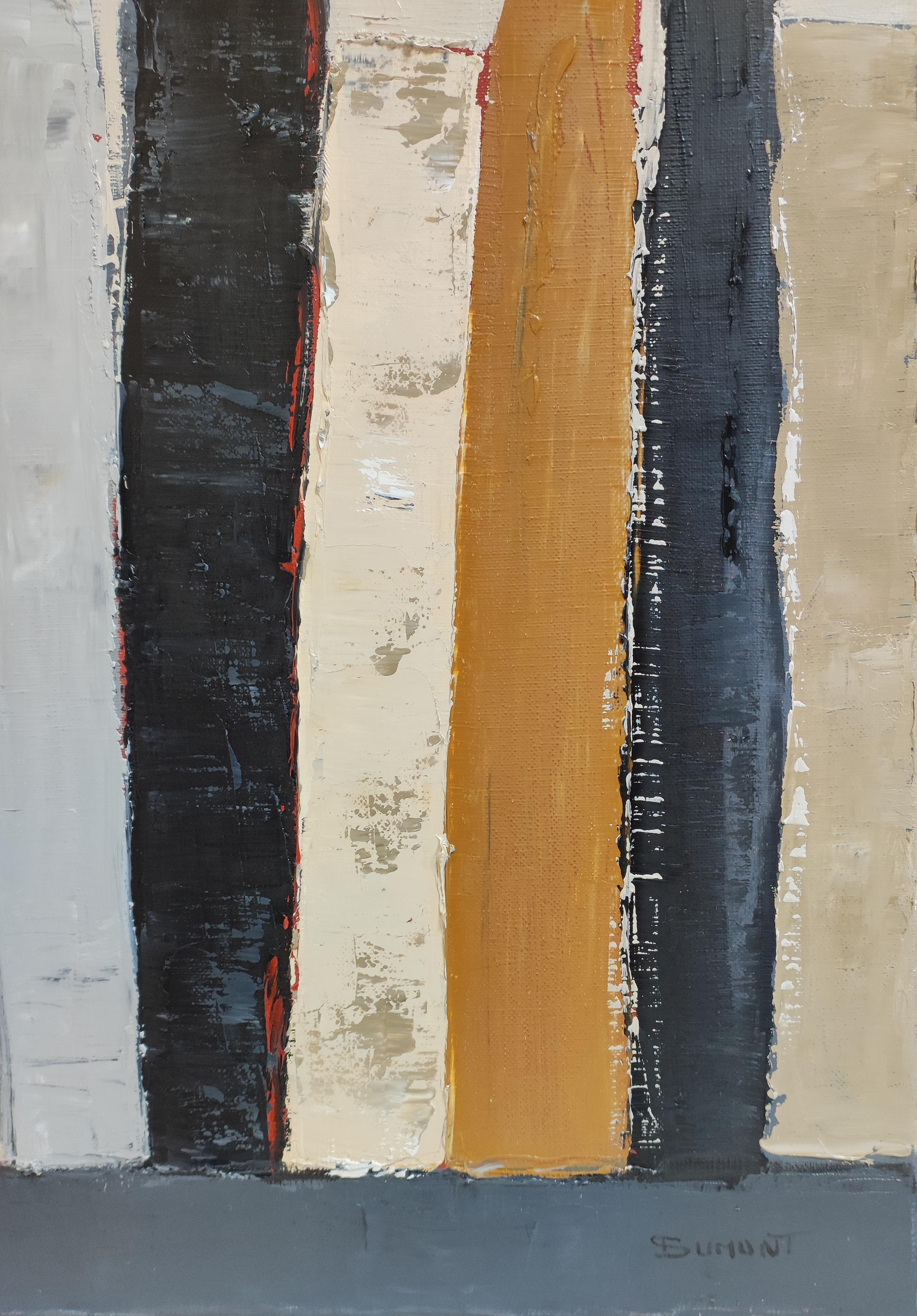 Lignes de pensée, Abstract, Black Library, Expressionism Contemporary, Oil For Sale 8