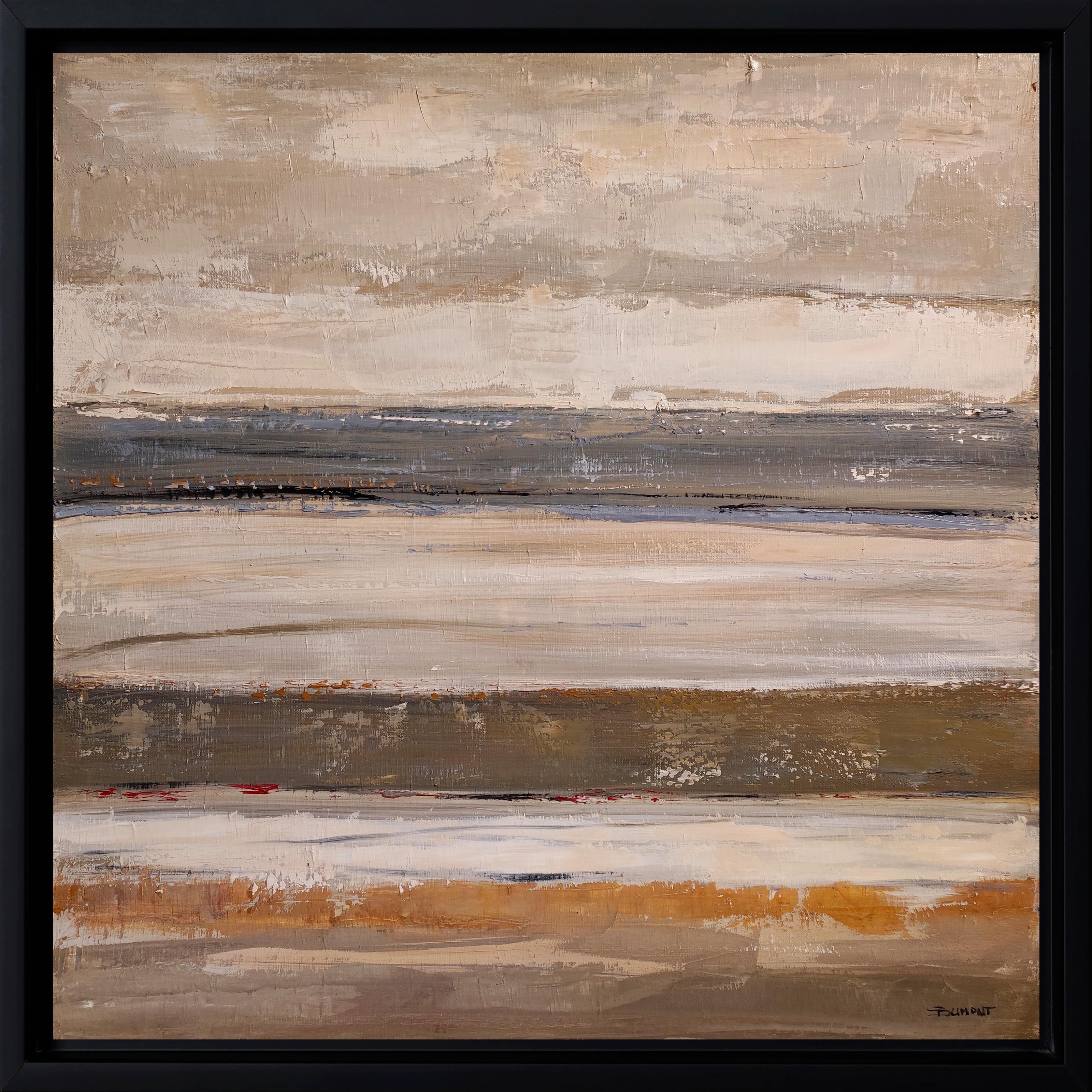 Lignes de rivage, paysage abstrait, texturé, expressionnisme, artiste français - Painting de SOPHIE DUMONT