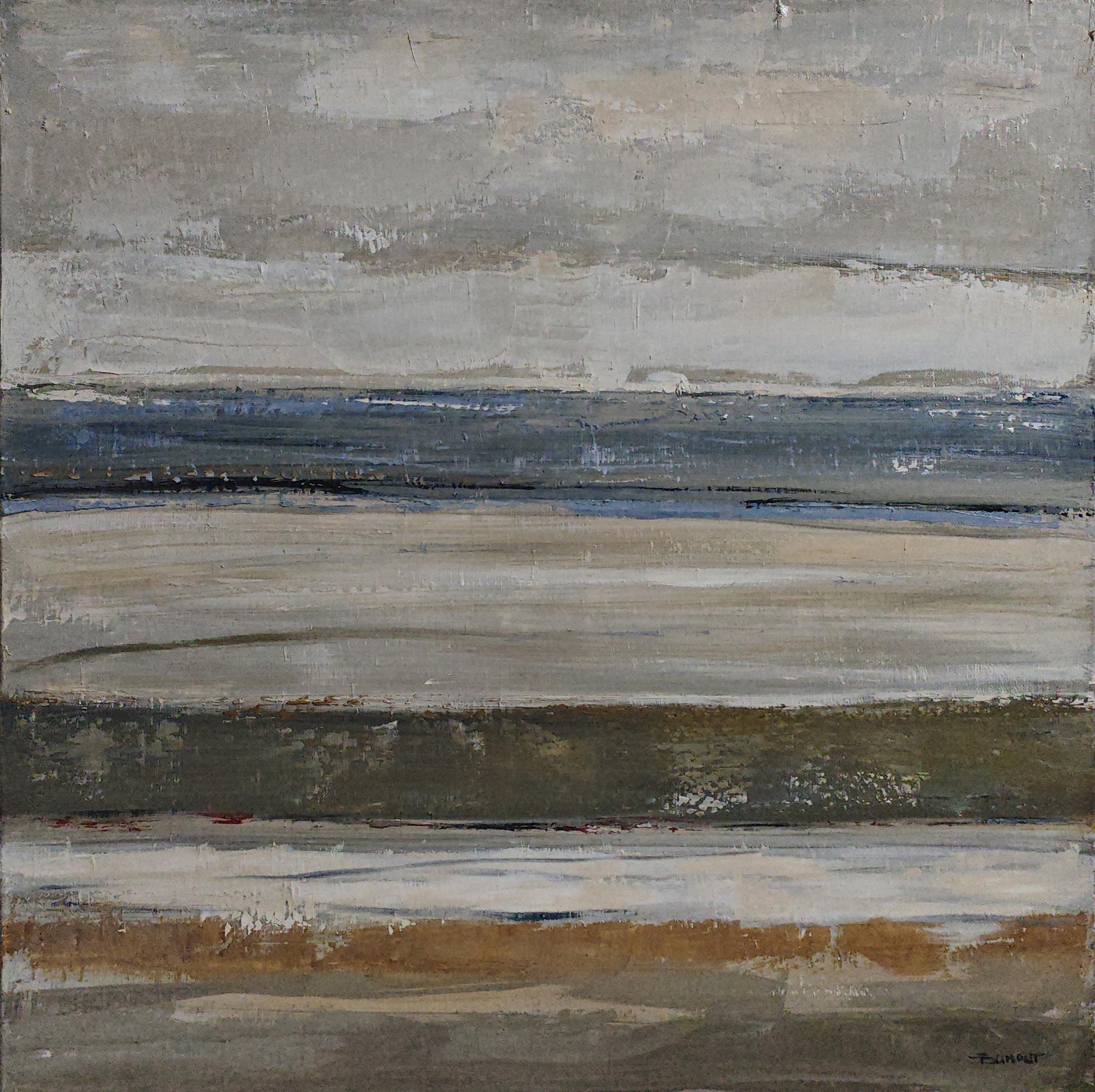 Lignes de rivage, paysage abstrait, texturé, expressionnisme, artiste français - Abstrait Painting par SOPHIE DUMONT
