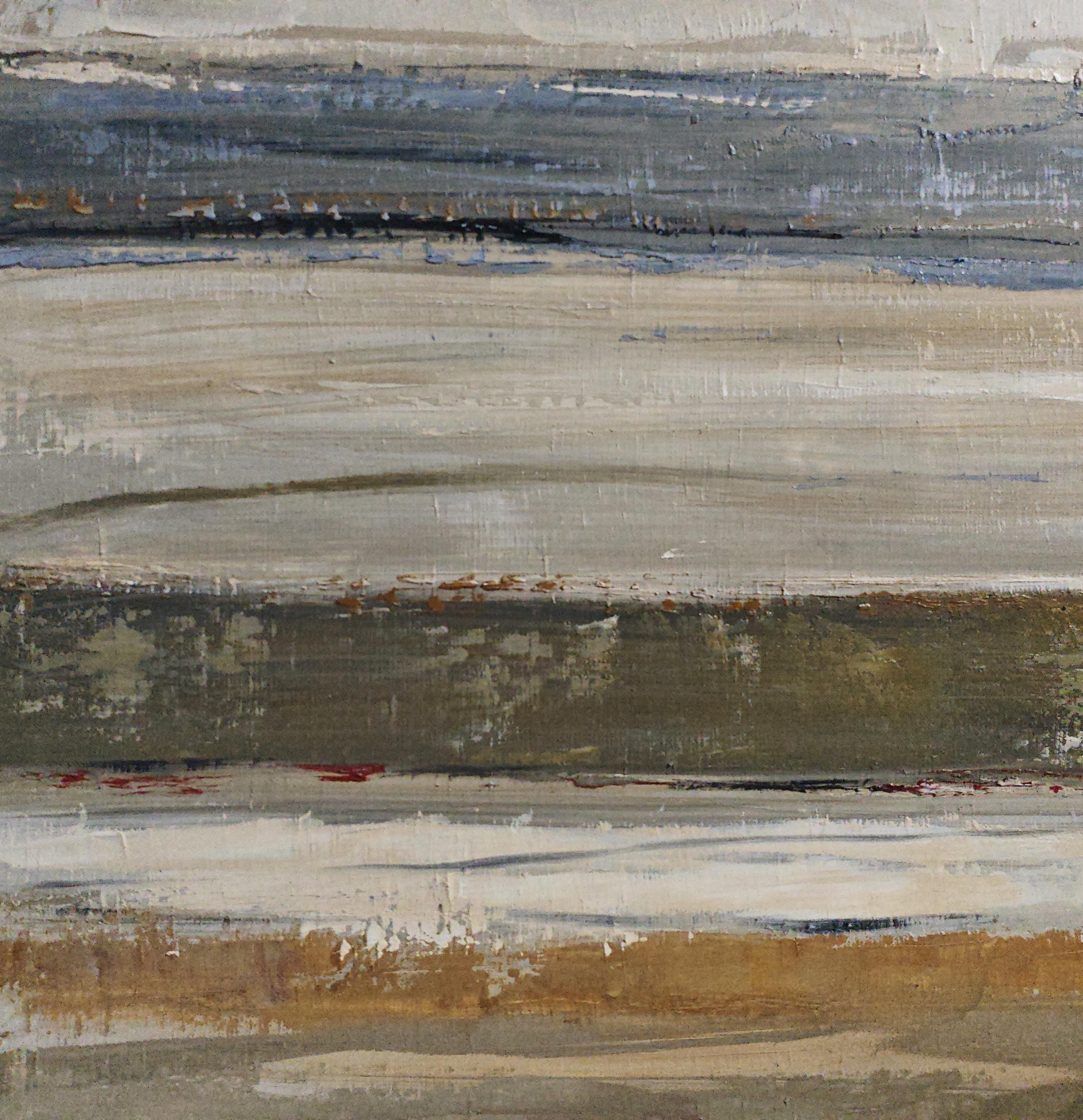 Lignes de rivage, paysage abstrait, texturé, expressionnisme, artiste français en vente 2