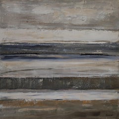 Lignes de rivage, Paesaggio marino astratto, texture, espressionismo, Olio, Artista francese