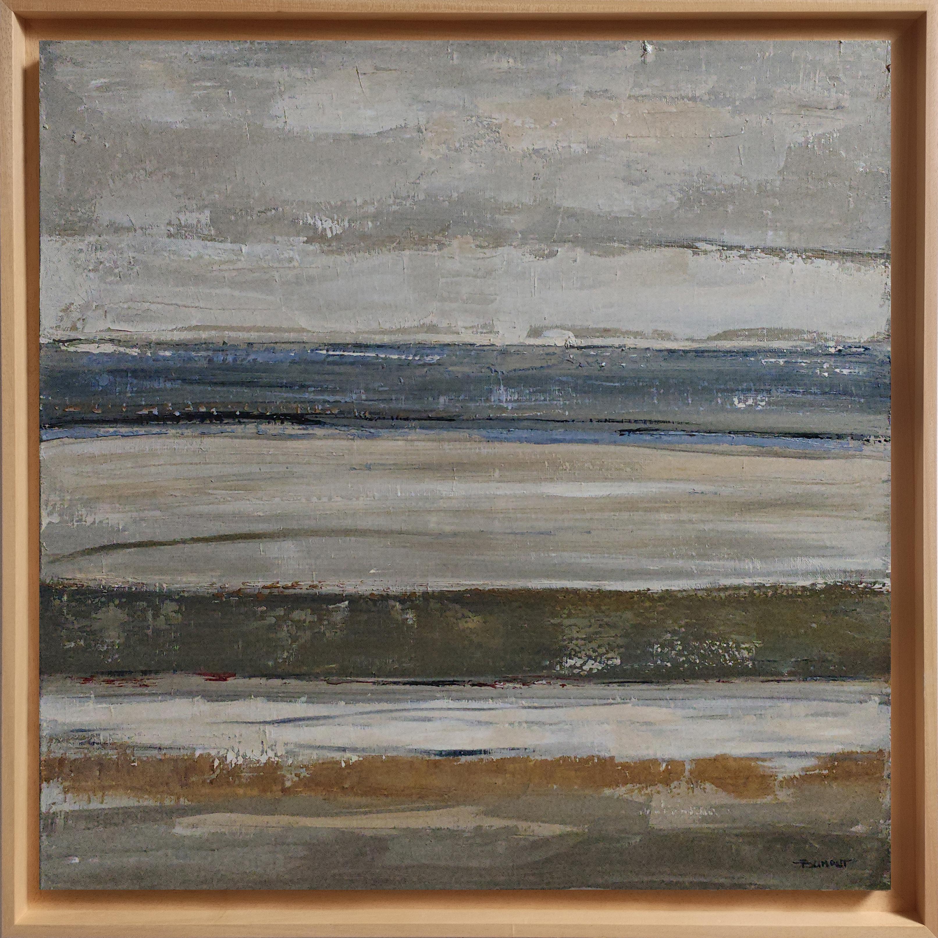 SOPHIE DUMONT Abstract Painting – Lignes de rivage, Abstrakte Landschaft, strukturiert, Expressionismus, Französischer Künstler