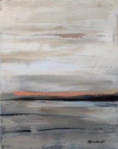 Lisiere du silence, Abstract Seaside, Contemporary, Oil painting, French, framed