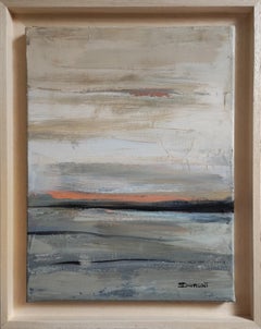 Lisiere du silence, Abstract Seaside, Contemporary, Oil painting, French, framed