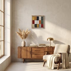 Literary Mosaic, Abstract Library, Geometric, Contemporary, Oil, Books, Modern