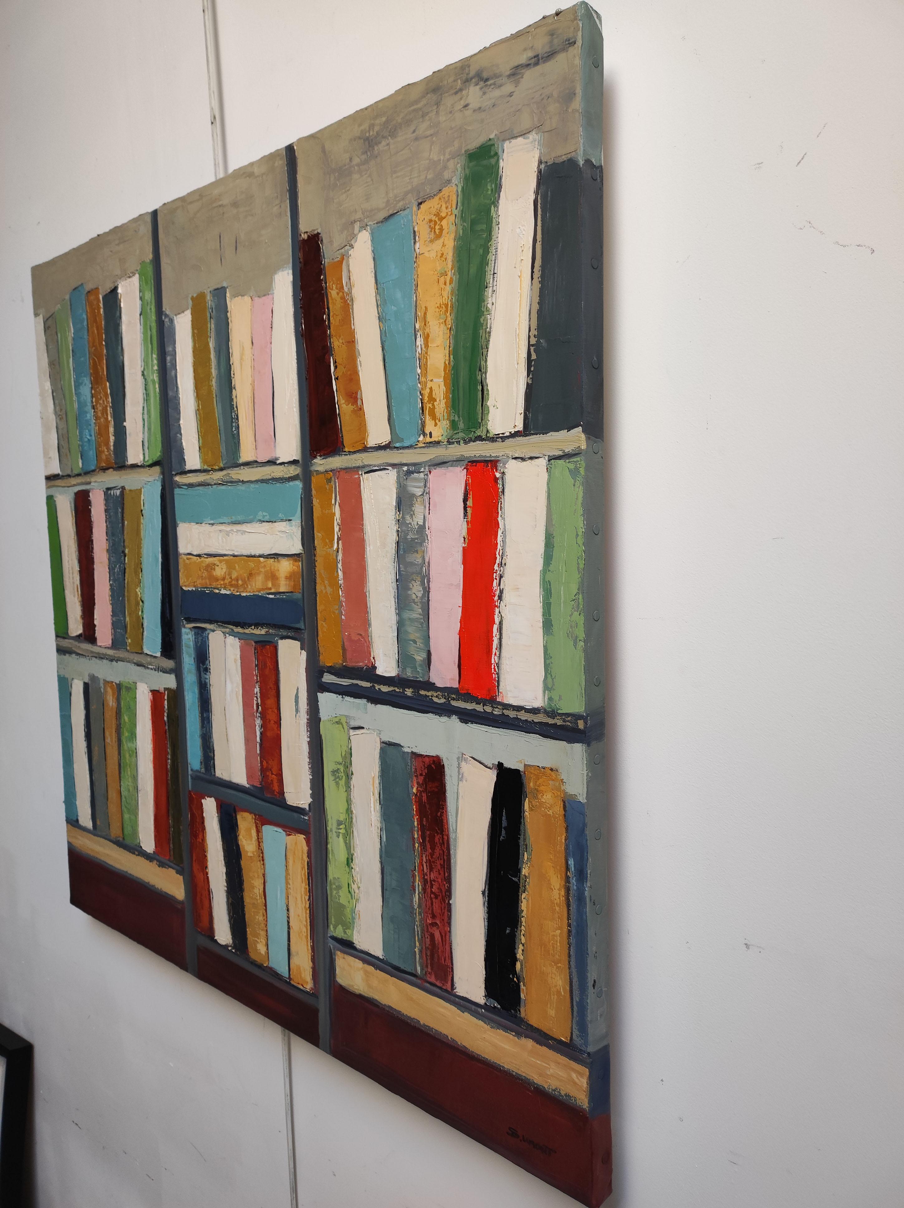 Literary, Still life, Books, Library, French, Expressionism, Contemporary For Sale 2