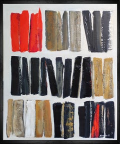 LITTERATURE, abstract library, blak and red expressionism, oil, minimalism, book