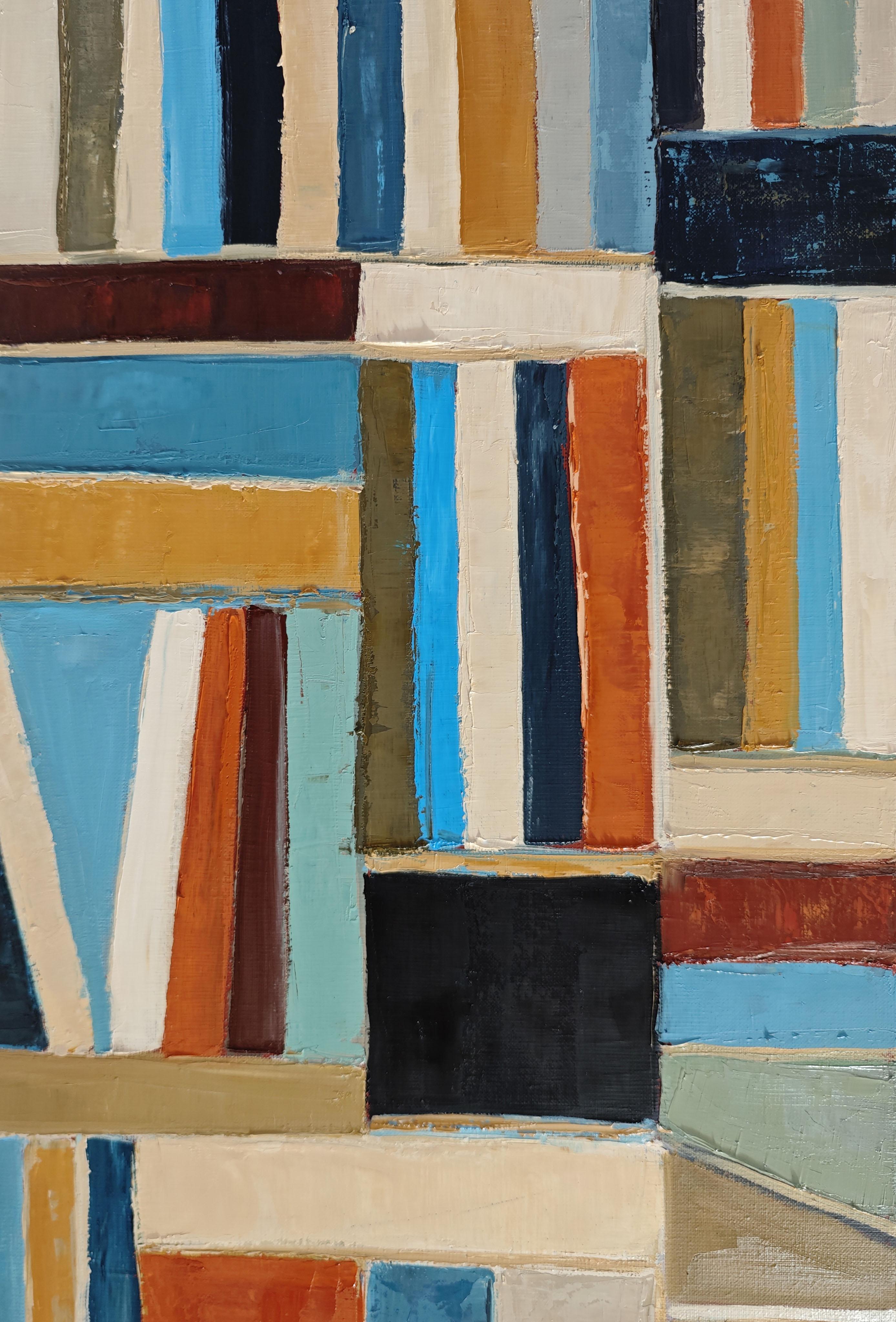 Livres en dialogue, Abstract Library, Expressionism Contemporary, Oil painting For Sale 1