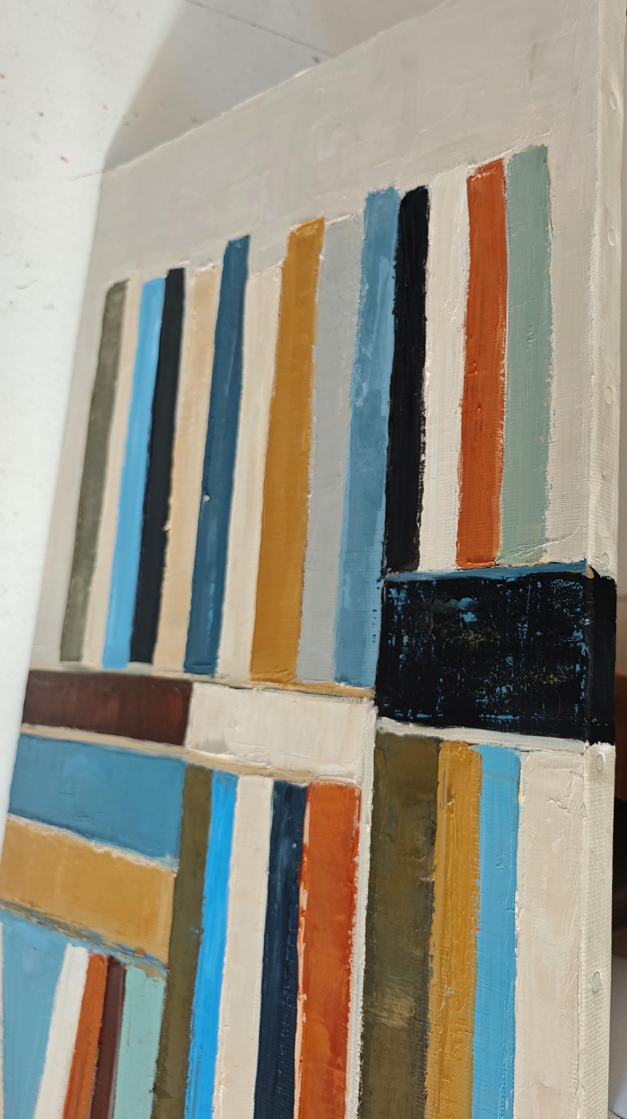 Livres en dialogue, Abstract Library, Expressionism Contemporary, Oil painting For Sale 3
