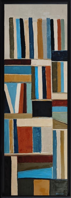 Livres en dialogue, Abstract Library, Expressionism Contemporary, Oil painting