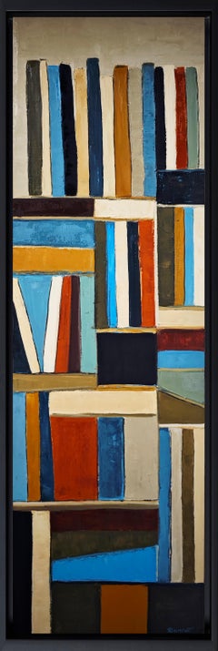 Livres en dialogue, Abstract Library, Expressionism Contemporary, Oil painting