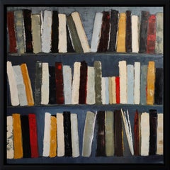 L'odre du silence - Minimalismo astratto, pittura ad olio strutturata, Serie Biblioteca
