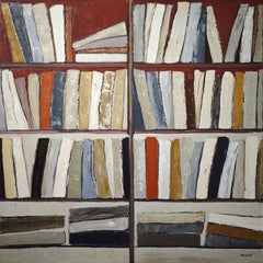 l'odre du temps- Gran Biblioteca Abstracta - Óleo sobre lienzo -Contemporáneo, Francés