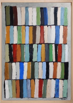 Los libros abstract library,  colored, expressionism, geometric, modern, texture