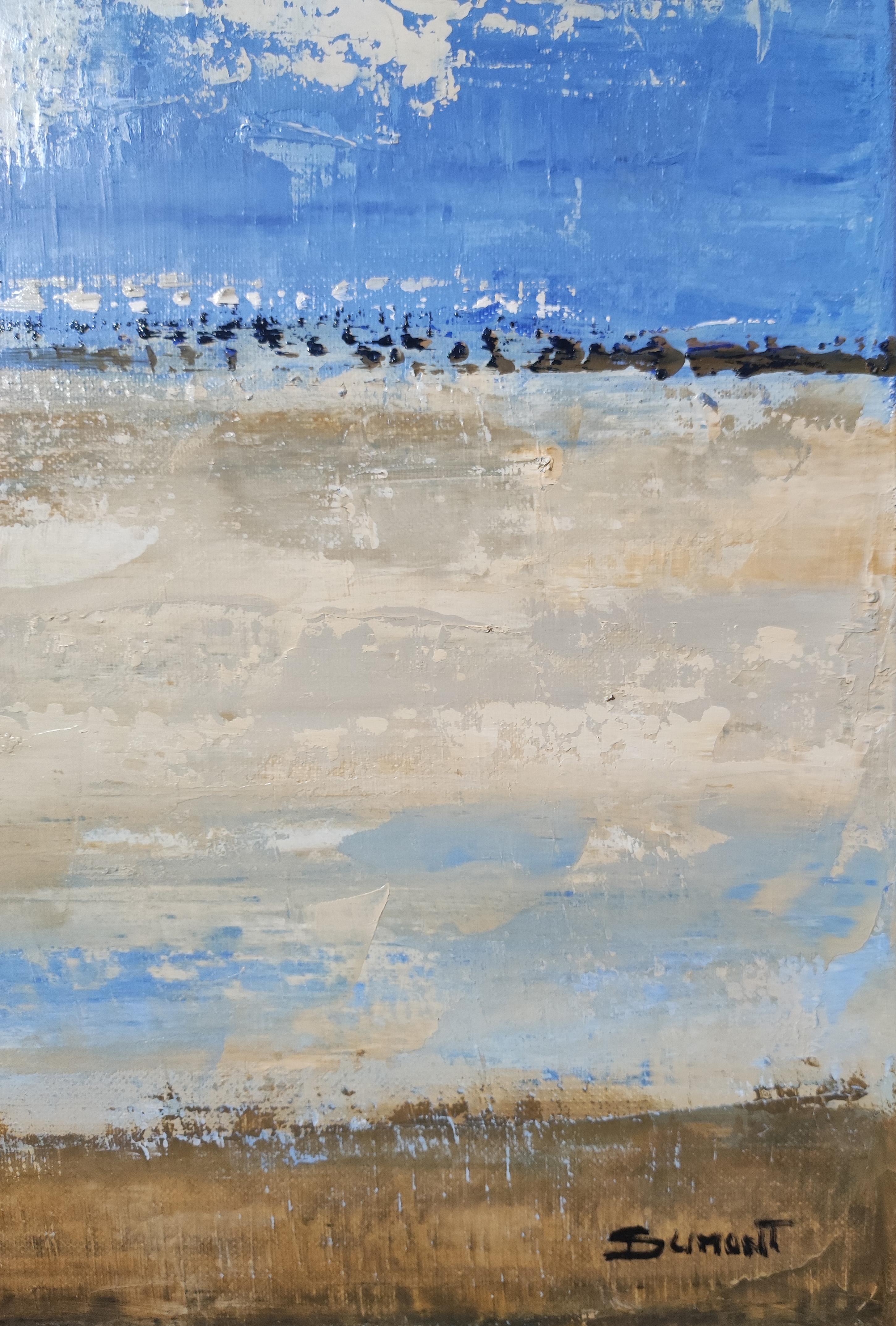 Lueur d'azur, Paesaggio astratto blu, Mare, Contemporaneo, Moderno , Incorniciato in vendita 3