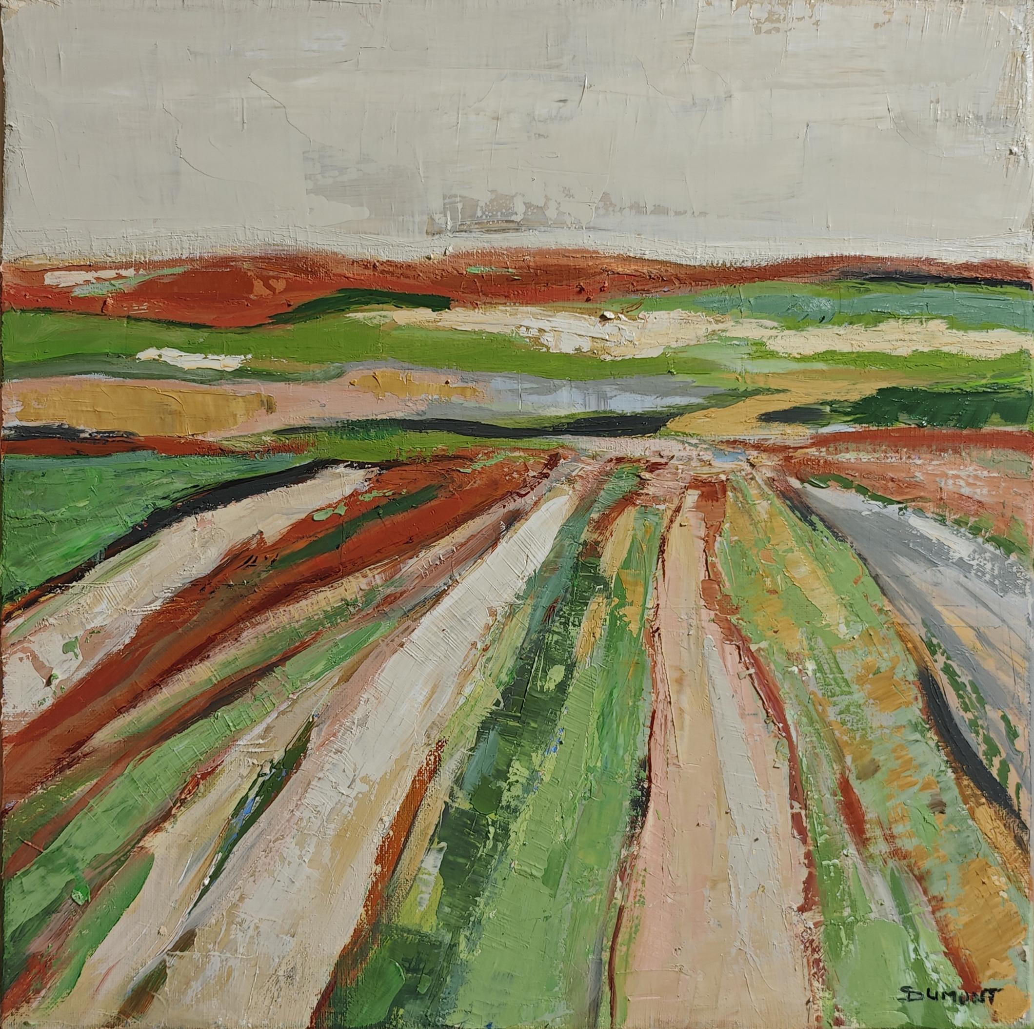 Lumiere des labours, Landschaft, Öl, Expressionismus, Mehrfarbig, Französisch, Abstrakt im Angebot 6