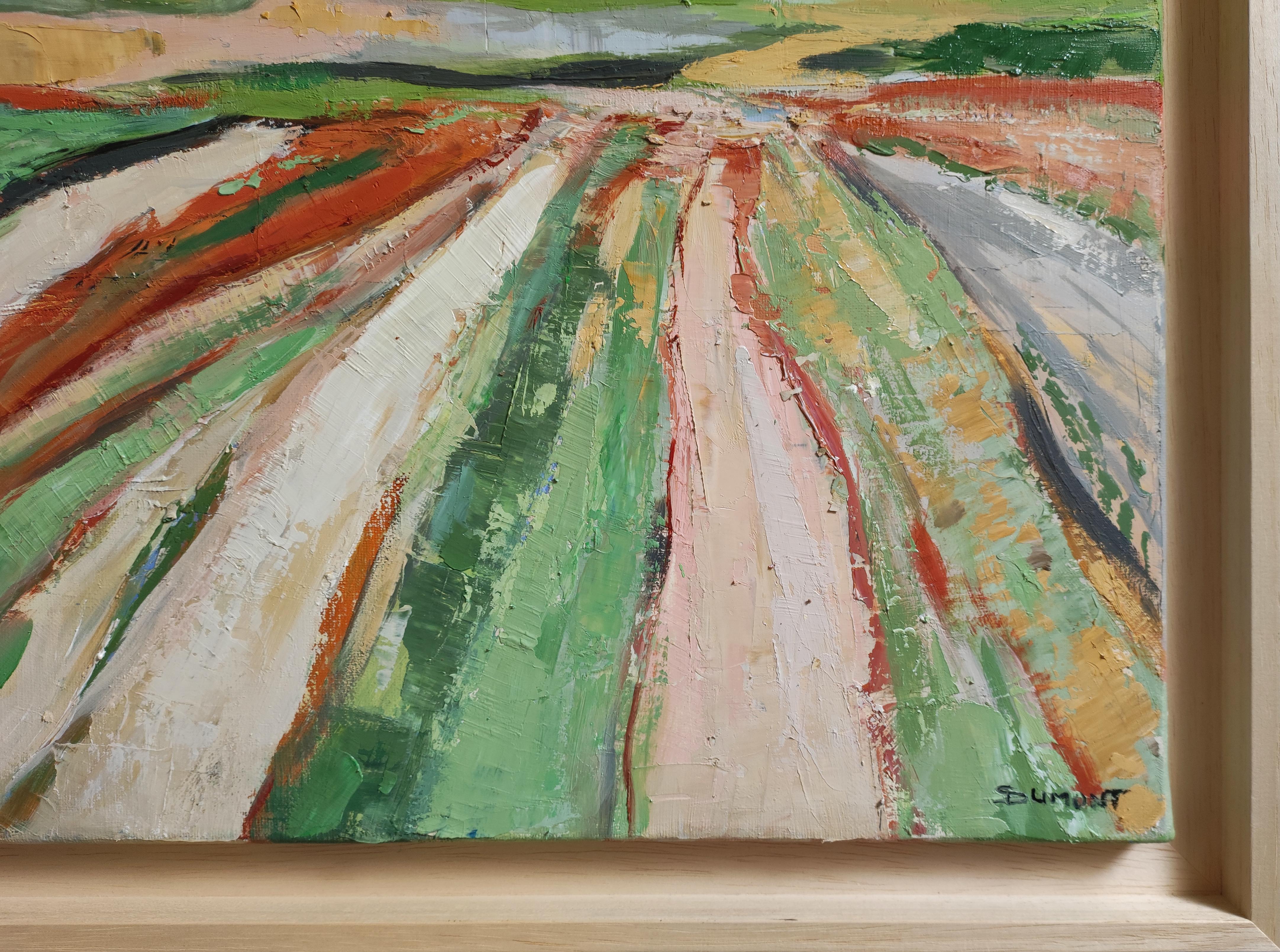 Lumiere des labours, Landschaft, Öl, Expressionismus, Mehrfarbig, Französisch, Abstrakt im Angebot 3