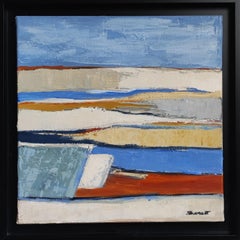 Lumières littorales, Blaue abstrakte Landschaft, Öl auf Leinwand, Expressionismus