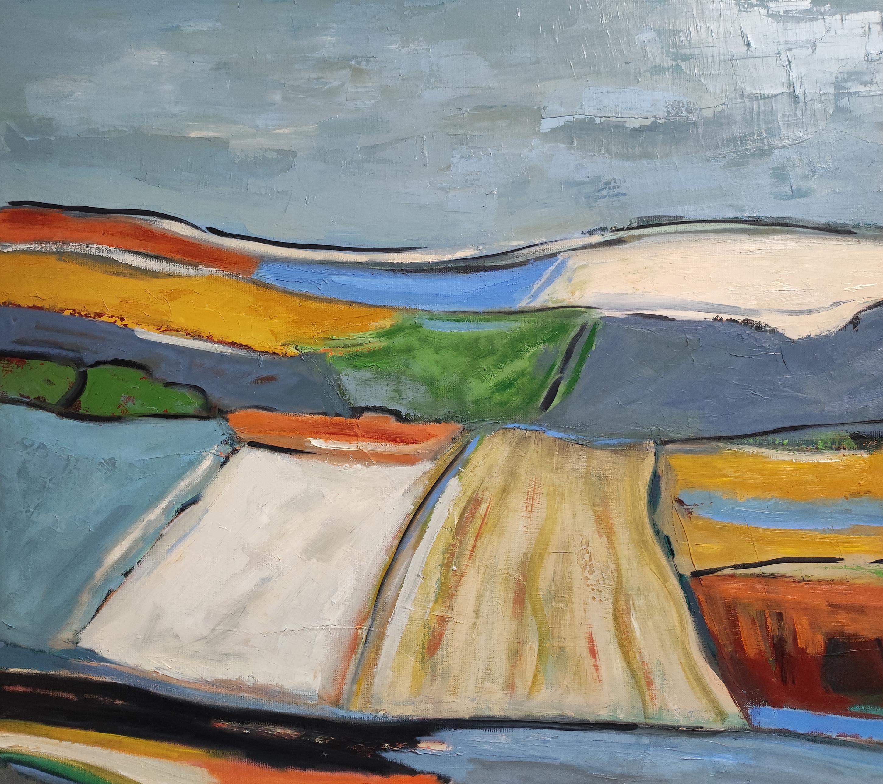 Lumieres printanieres, Abstrakte Landschaft, Multicolor, Französisch, Contemporary im Angebot 6