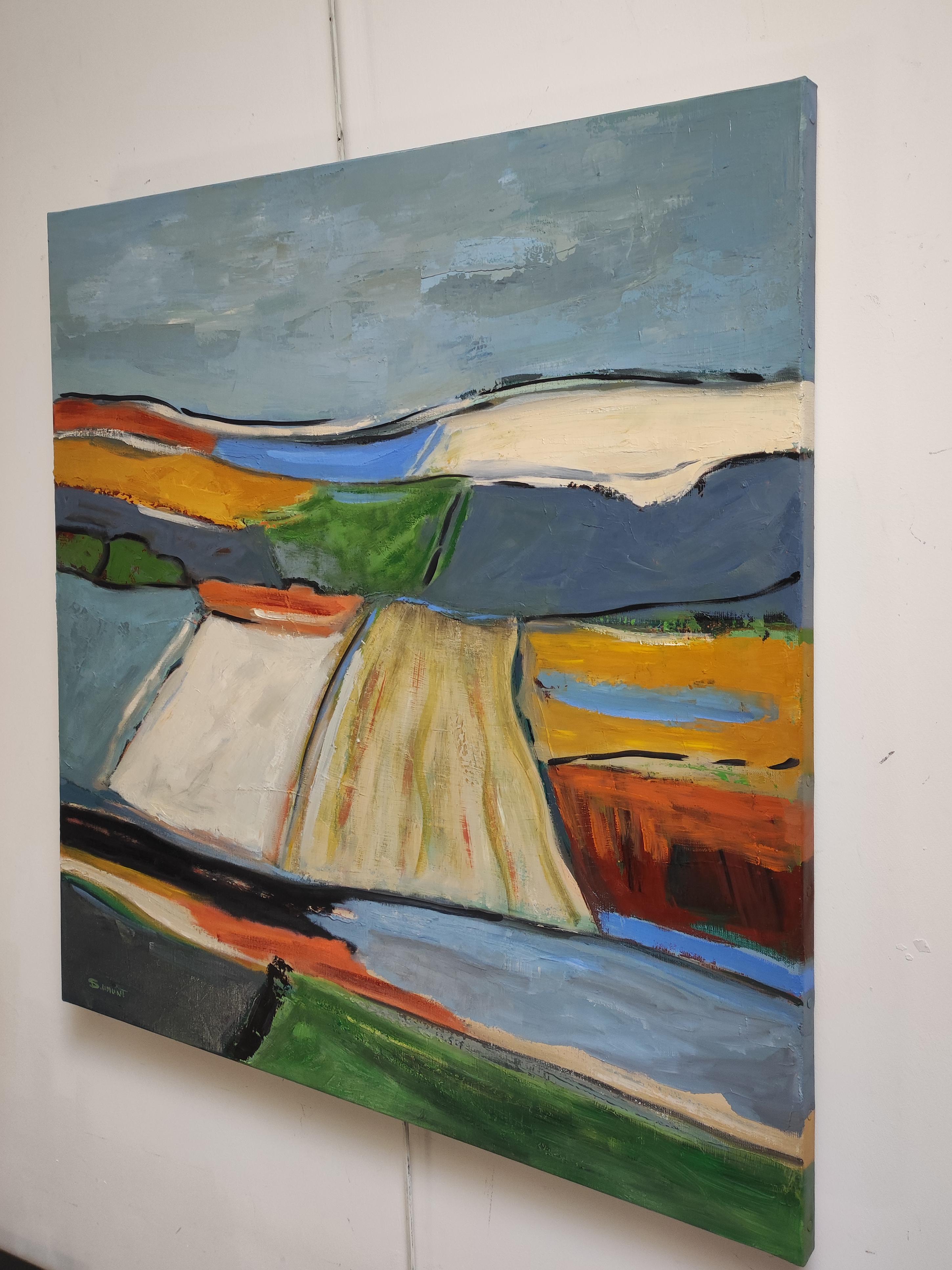 Lumieres printanieres, Abstrakte Landschaft, Multicolor, Französisch, Contemporary – Painting von SOPHIE DUMONT