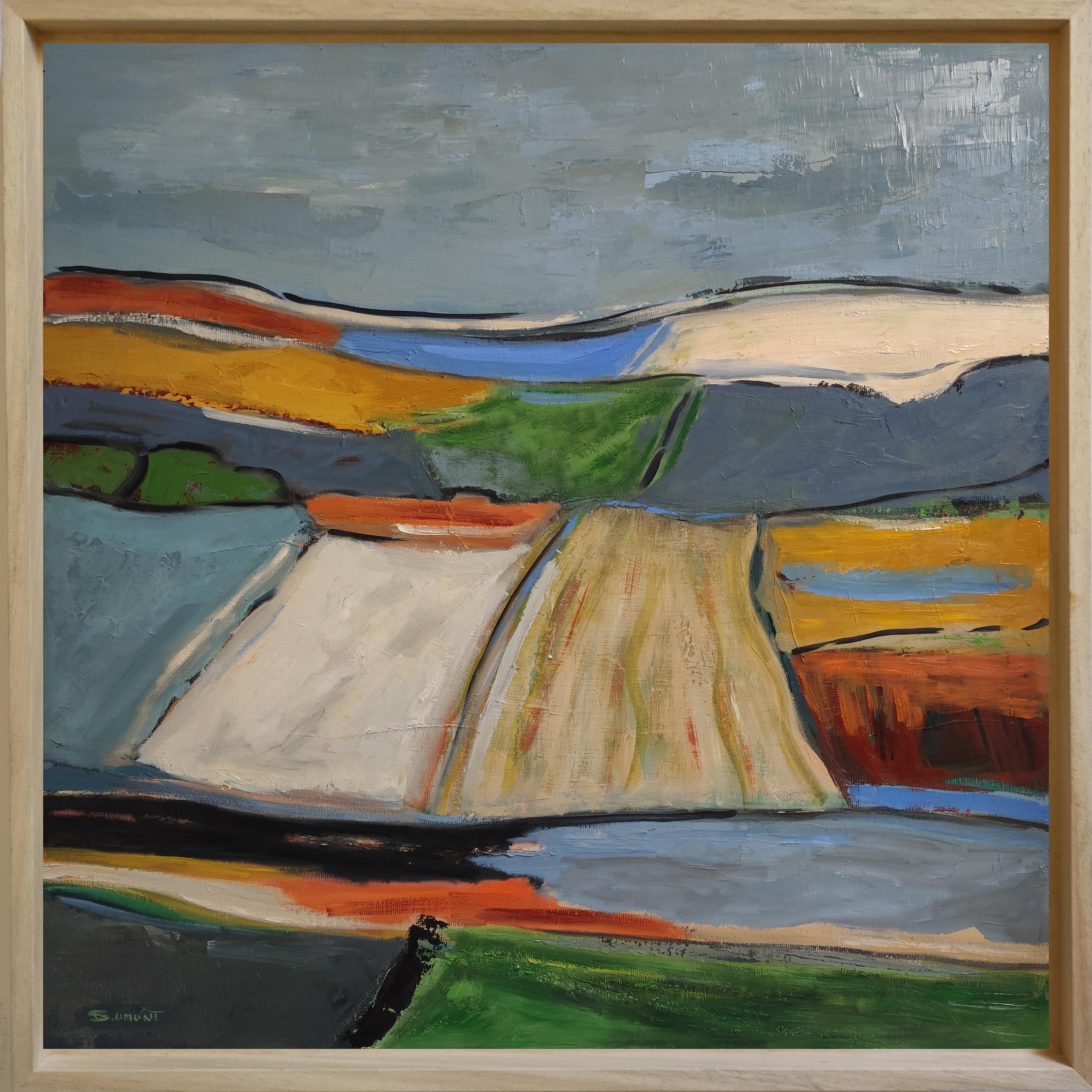 Lumieres printanieres, Abstrakte Landschaft, Multicolor, Französisch, Contemporary (Abstrakter Expressionismus), Painting, von SOPHIE DUMONT