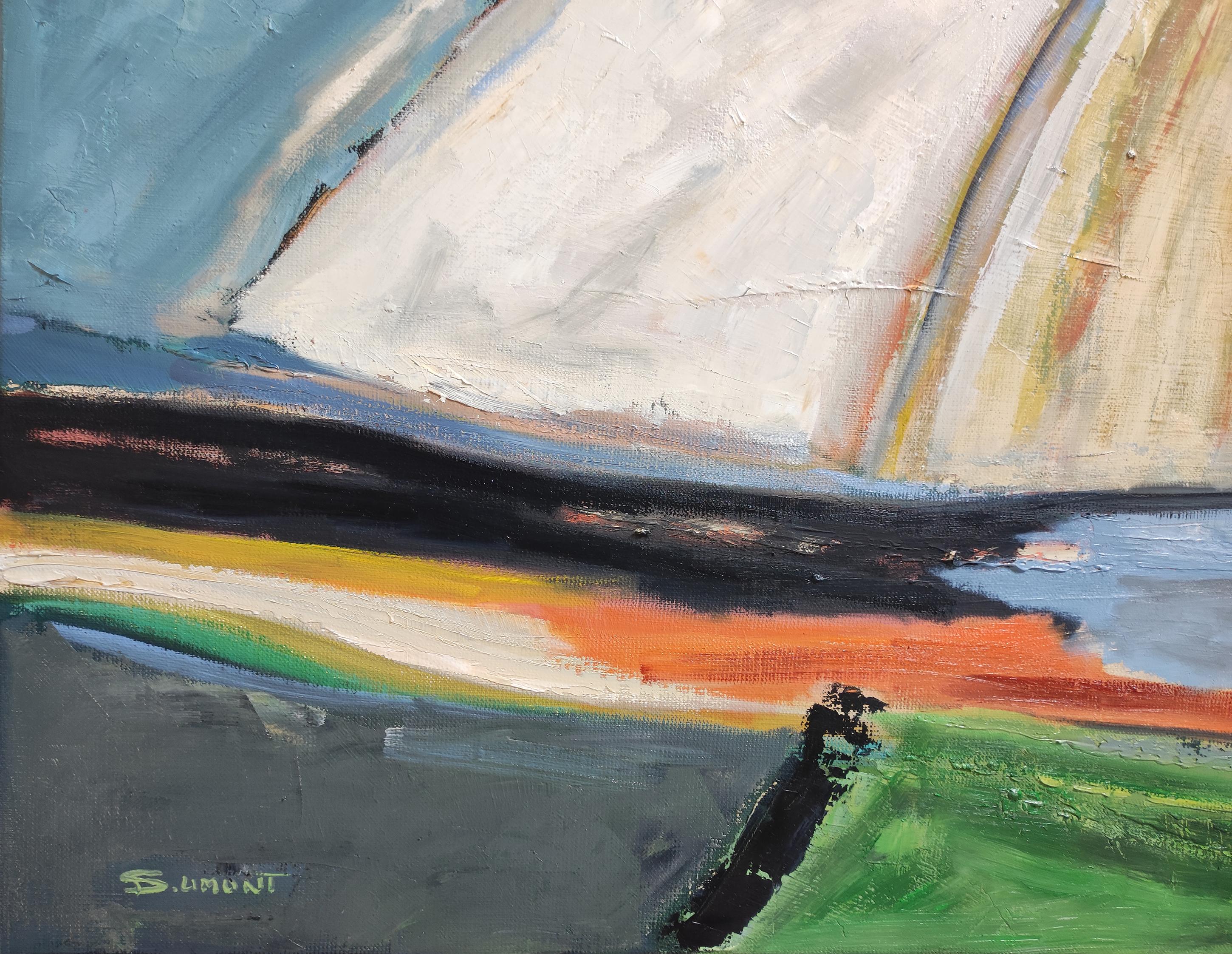Lumieres printanieres, Abstrakte Landschaft, Multicolor, Französisch, Contemporary im Angebot 3