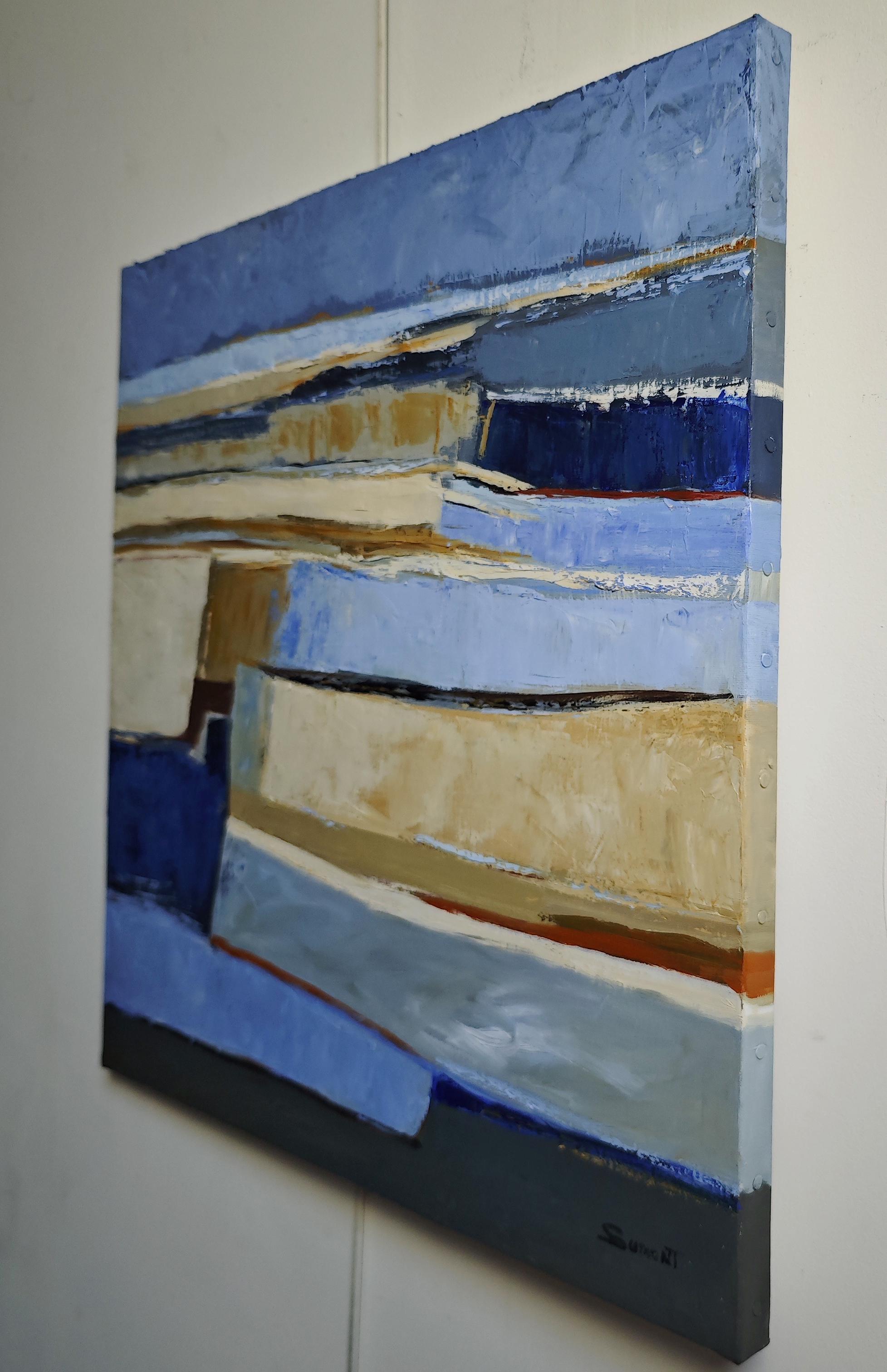 Sophie Dumont is a contemporary painter whose work explores the boundaries between abstraction and landscape. Through an intuitive approach to color and texture, she creates compositions that are both structured and spontaneous. Her distinctive