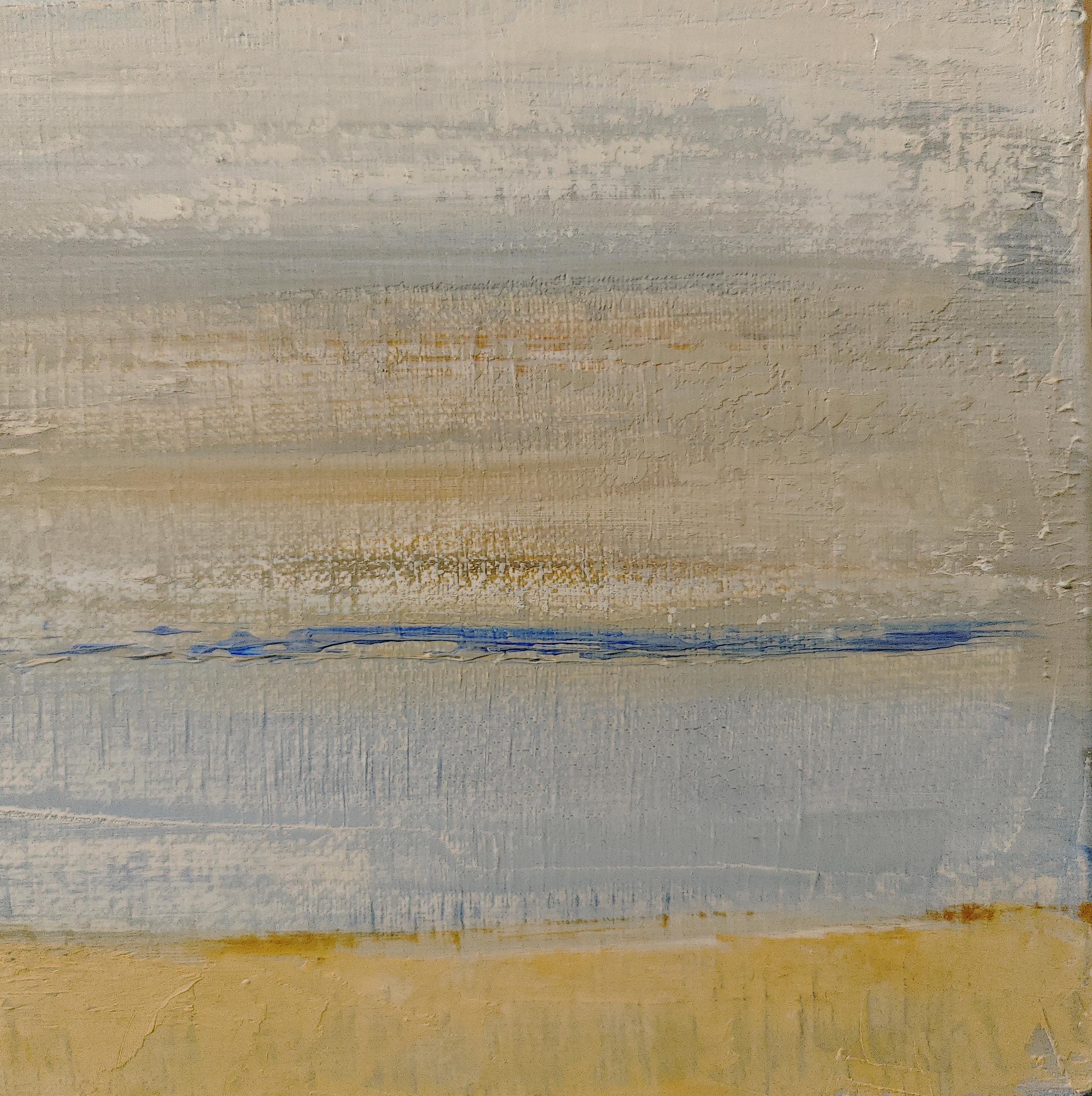 Melodies de l'Ocean, Paesaggio astratto, Contemporaneo, Moderno, Francese, Azzurro, Tan in vendita 2