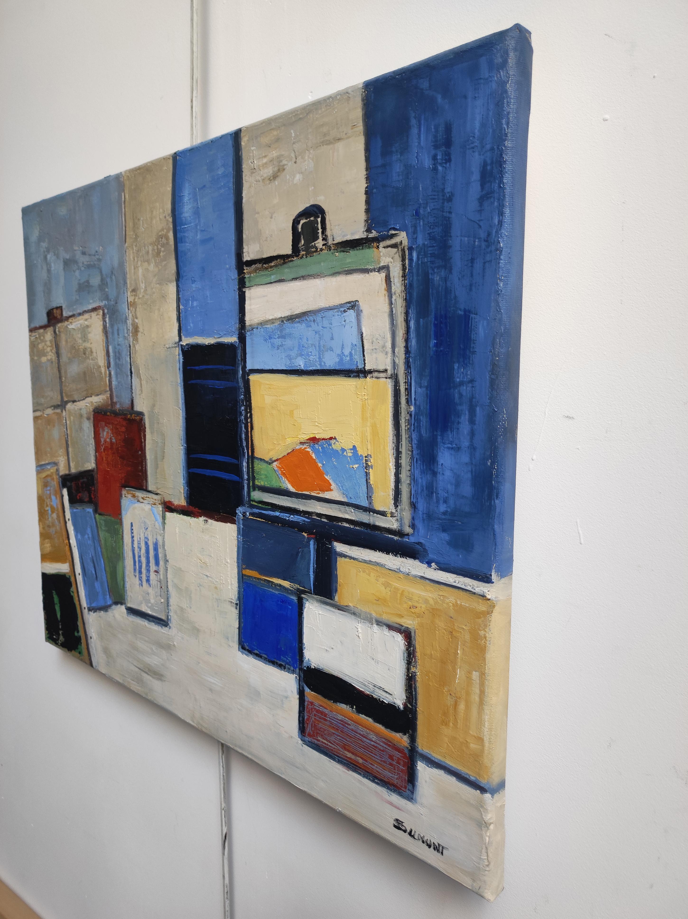Mémoire d'Atelier, Composizione, Geometrico astratto, Contemporaneo, Cubismo, Francese - Painting Espressionismo astratto di SOPHIE DUMONT