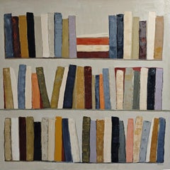 Metaphor of Thought- Large Abstract Library, Contemporary, French art 50x50 in