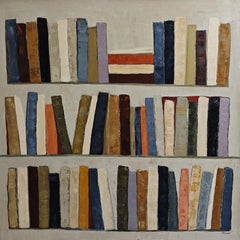 Metaphor of Thought- Large Abstract Library, Contemporary, French art 50x50 in